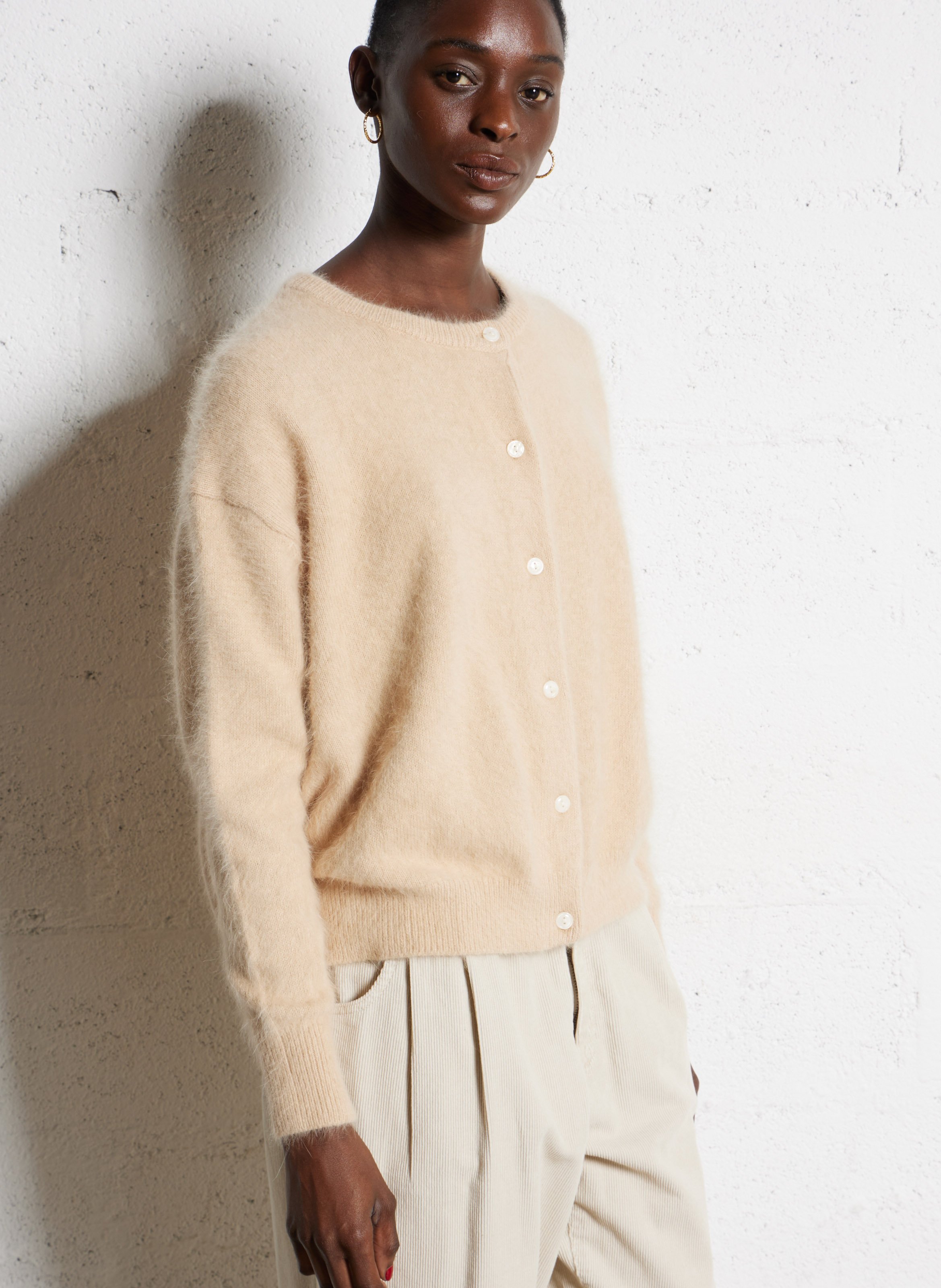 Vest met ronde hals - wolblend BELLEROSE Beige