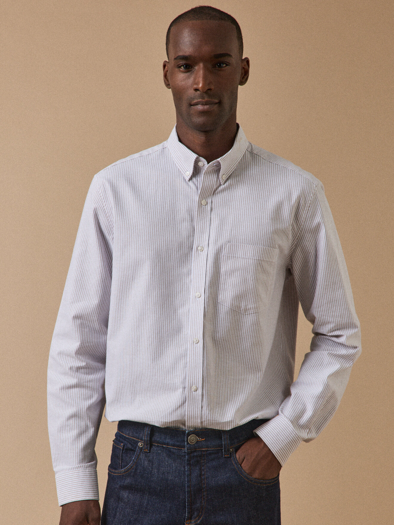 Contemporary cut Oxford shirt CYRILLUS Beige