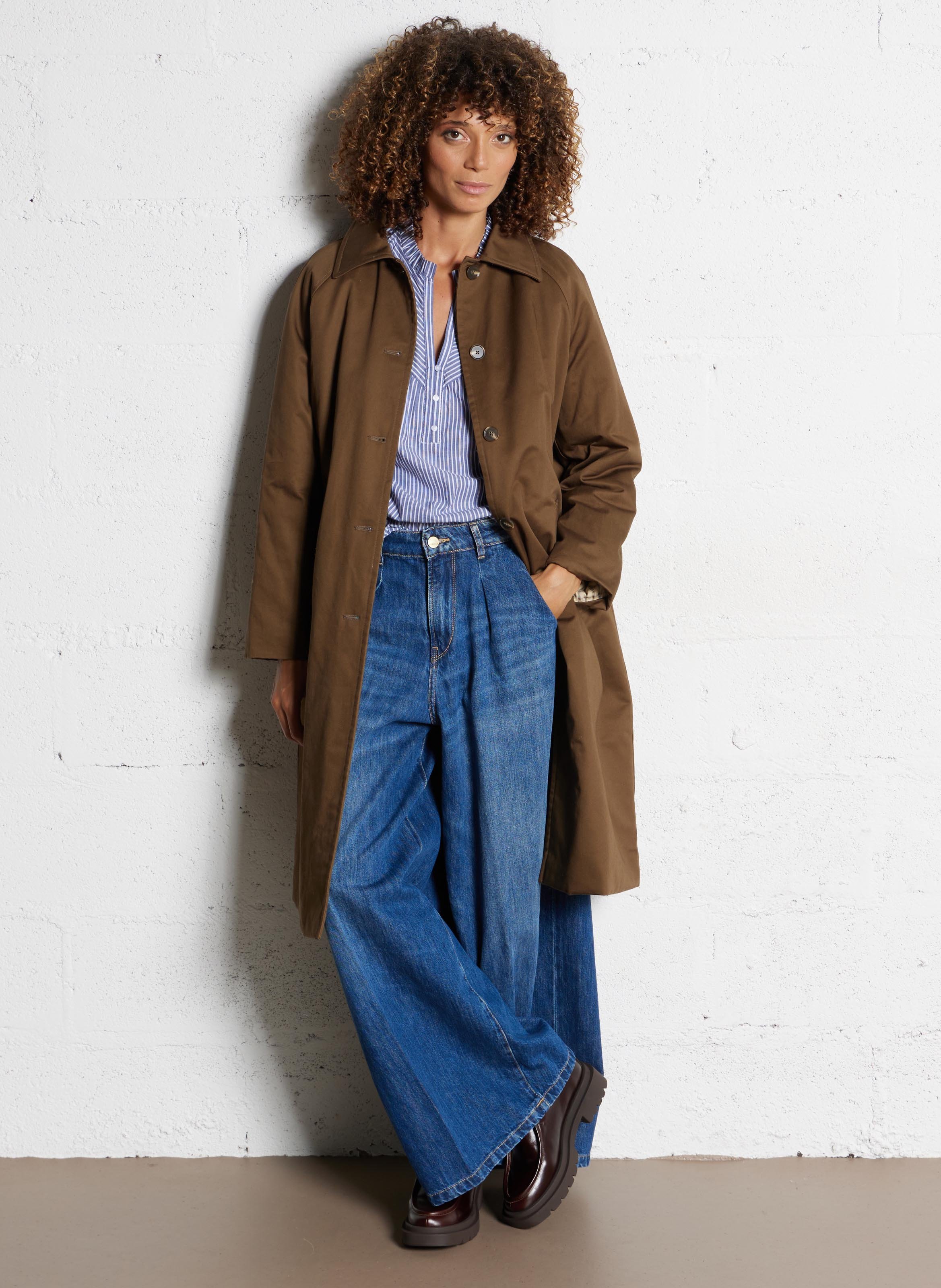 Parka col classique en coton  MAISON 123 Kaki