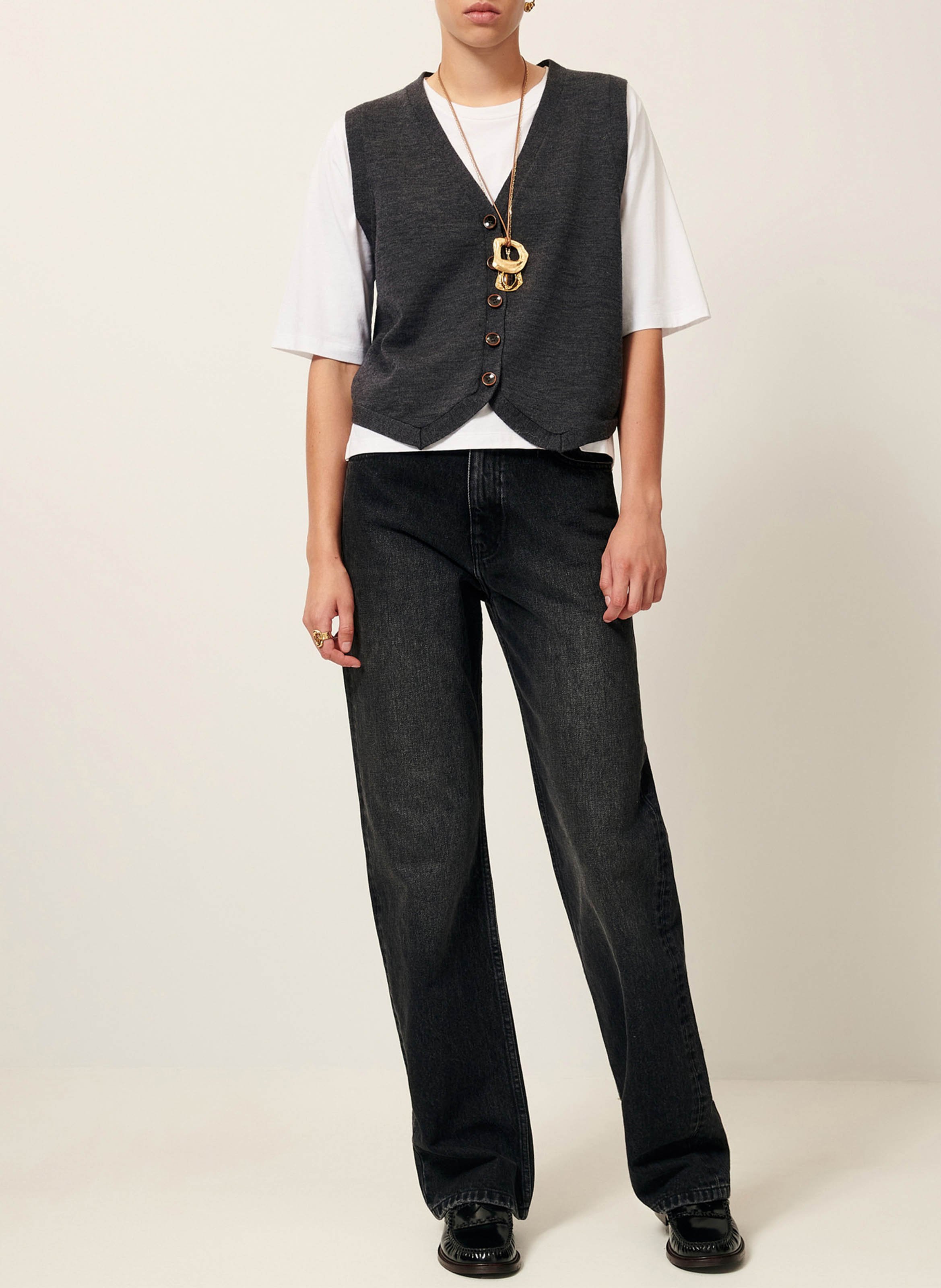 Svenland V-neck wool cardigan SESSUN Grey