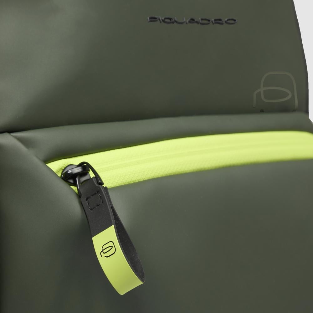 Backpack for computer and ipad® with chest strap, bottle pocket PIQUADRO Green