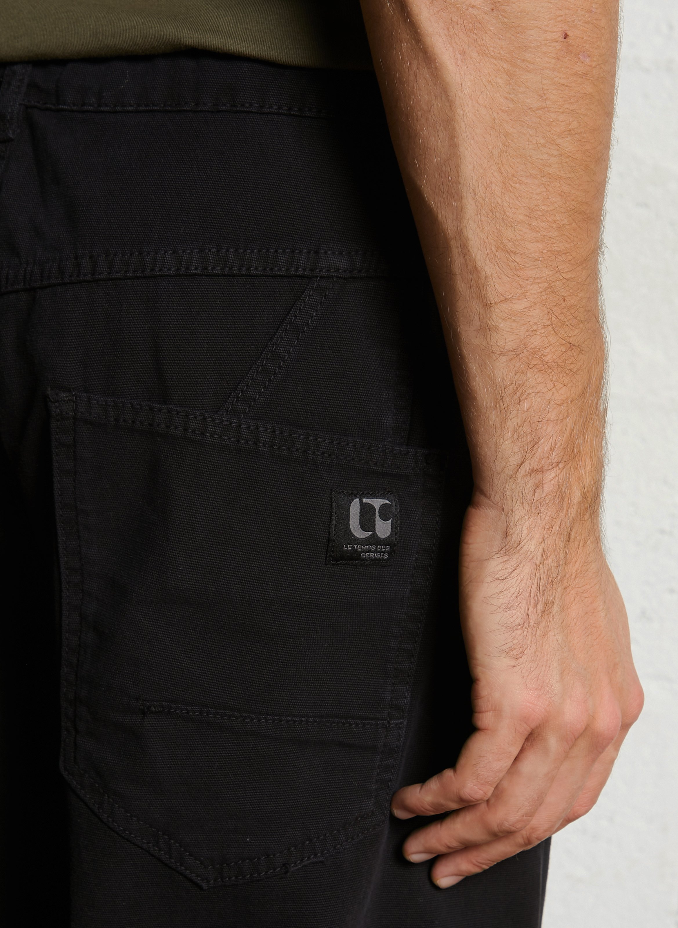 Straight leg jeans in blended cotton Black