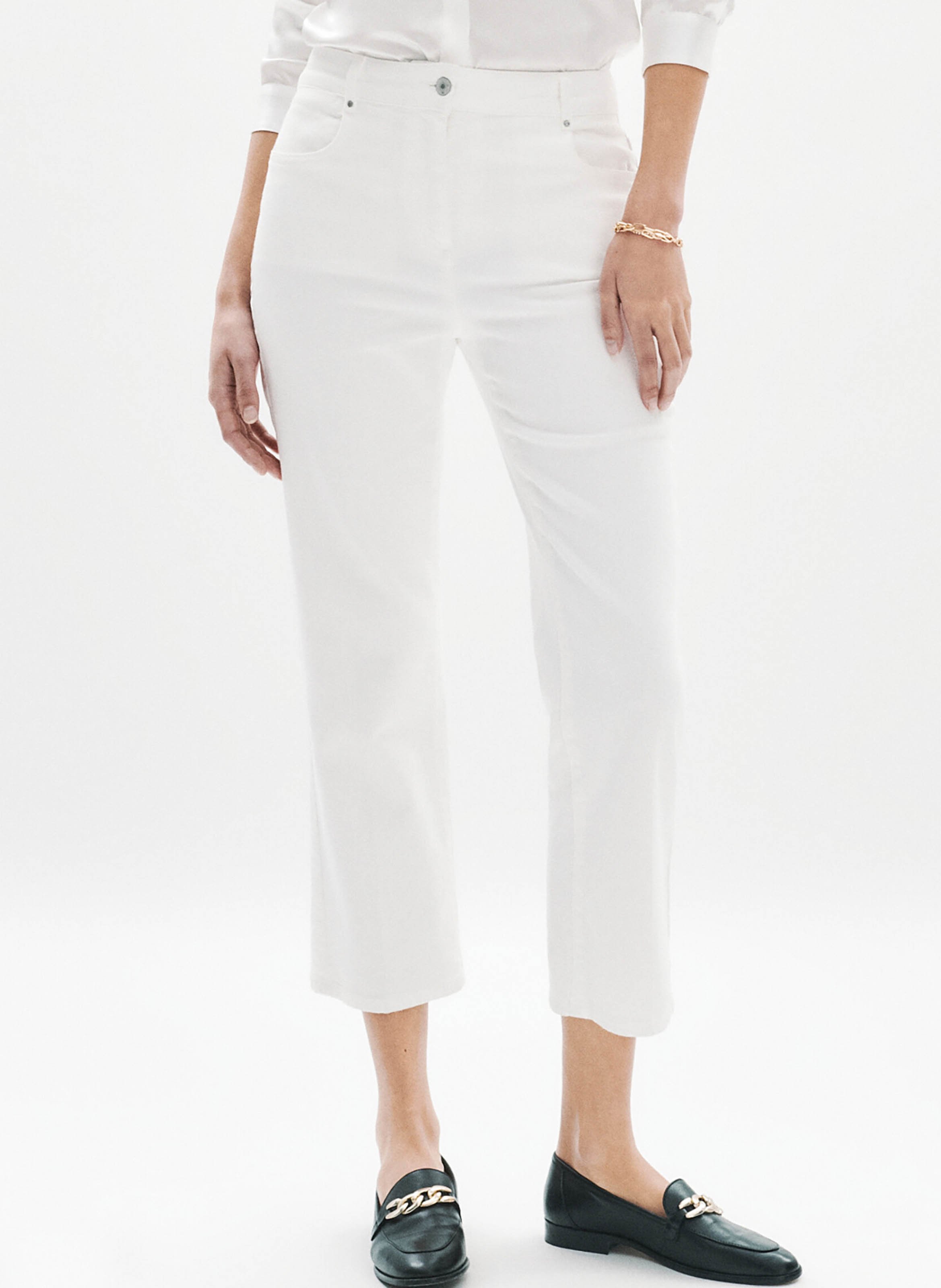 Jean droit à taille mi-haute CAROLL Blanc