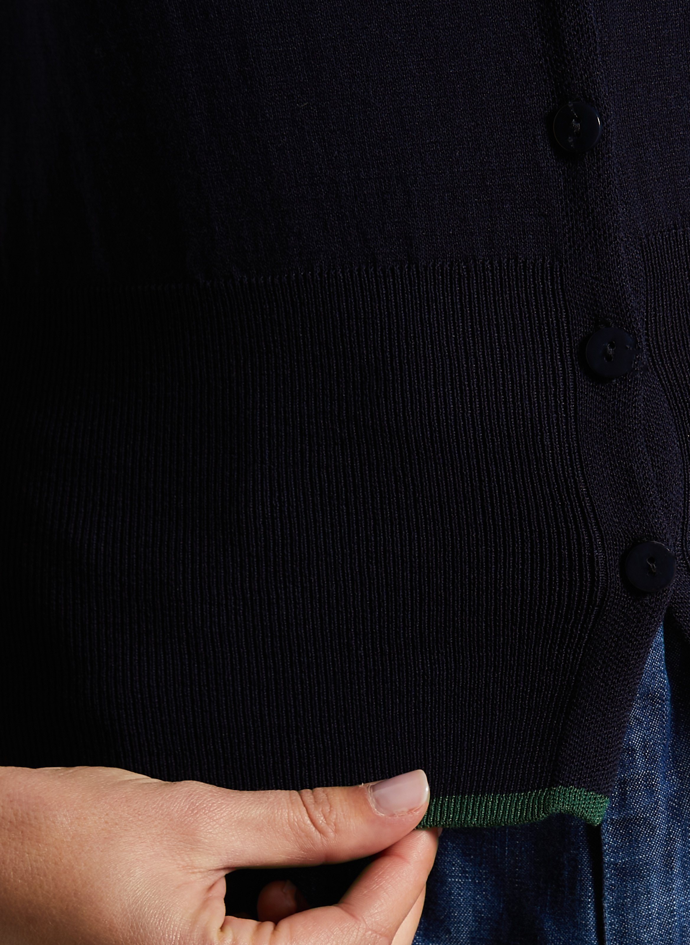 Cotton-blend straight-cut top NICE THINGS Blue