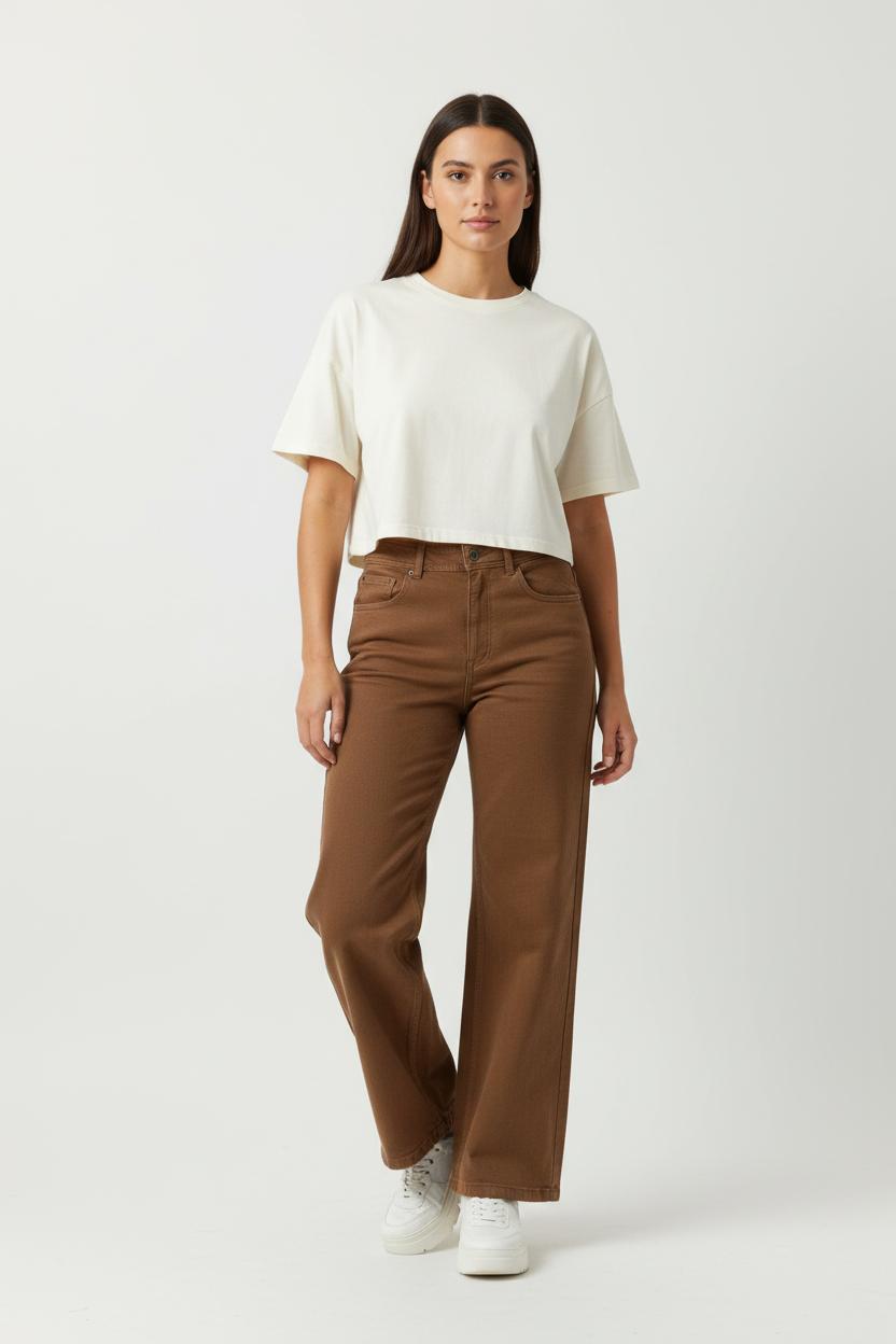 Cropped slim jeans with studs SEZANE - Seconde main Brown