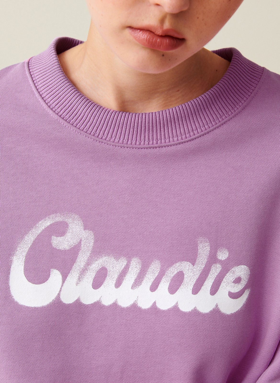 Sweatshirt ample imprimé en coton CLAUDIE PIERLOT Rose