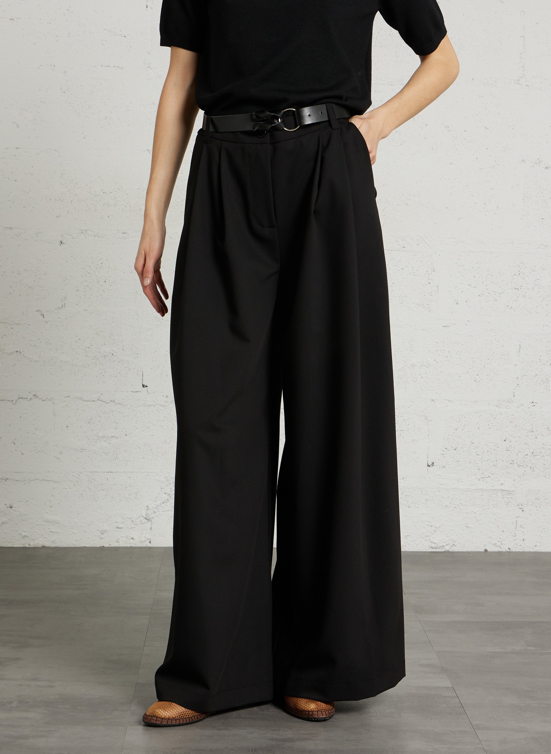 Wijde bandplooibroek met ceintuur IMPERIAL