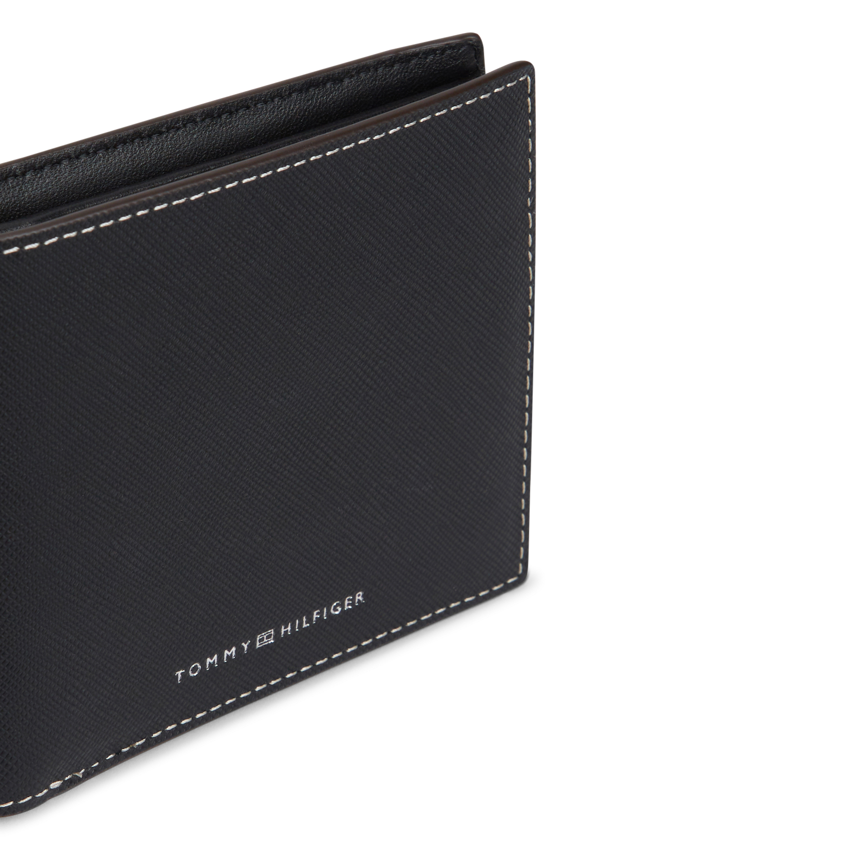 Kleine, leren portemonnee TOMMY HILFIGER Zwart