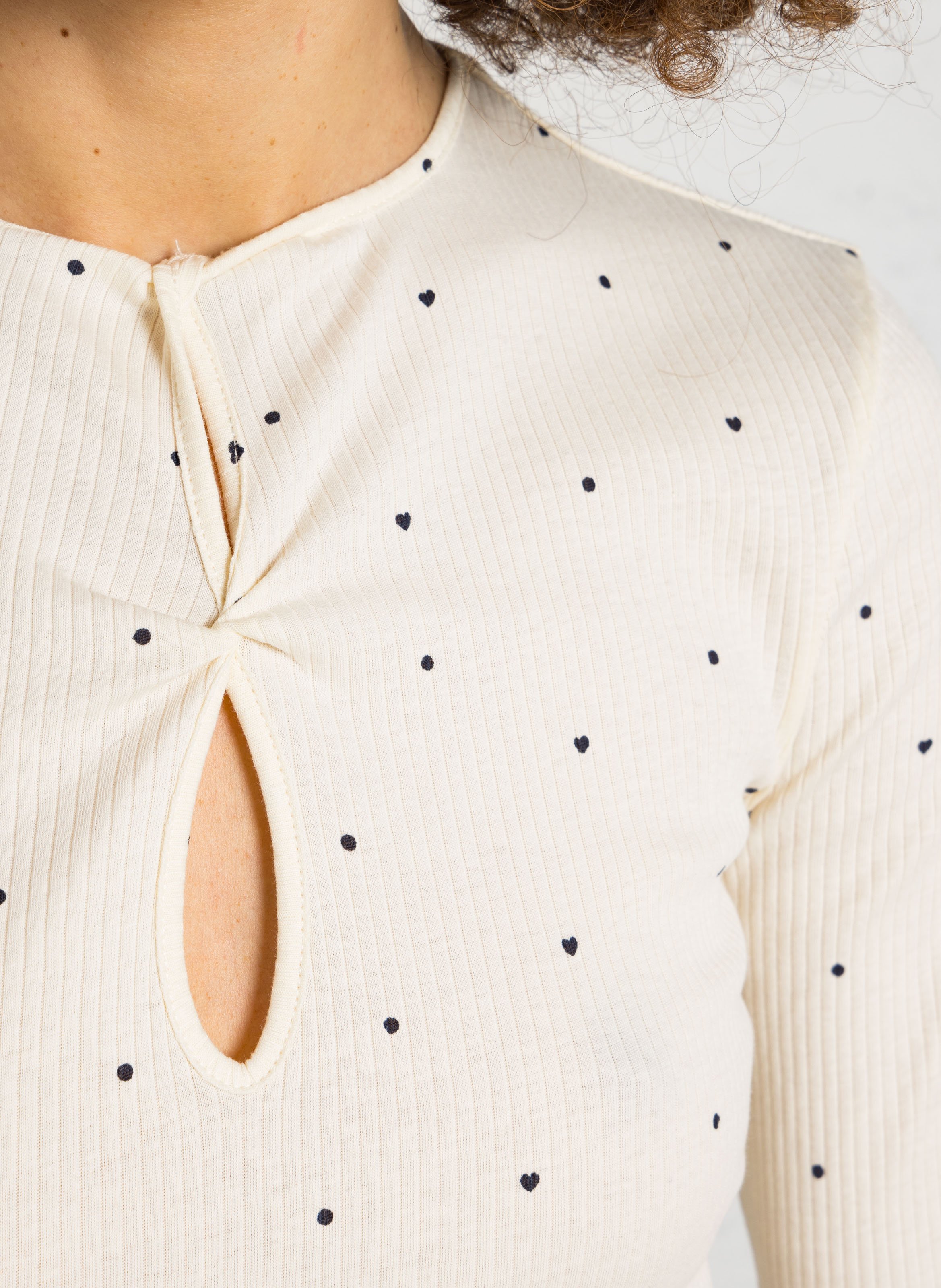 Tee-shirt col rond en coton bio DES PETITS HAUTS Beige