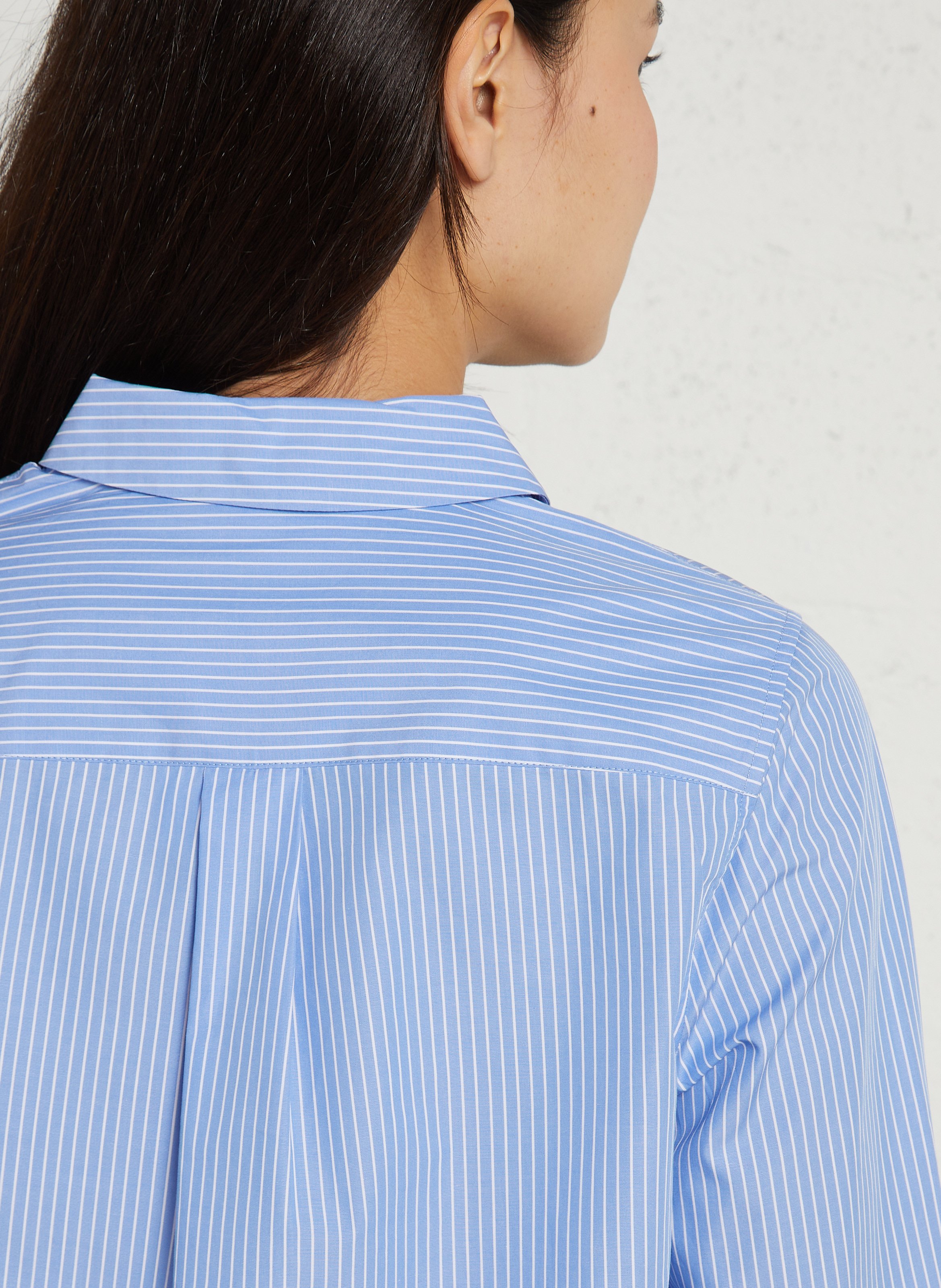 Gerade geschnittenes Baumwollhemd mit klassischem Kragen und Streifen SUD EXPRESS Blau