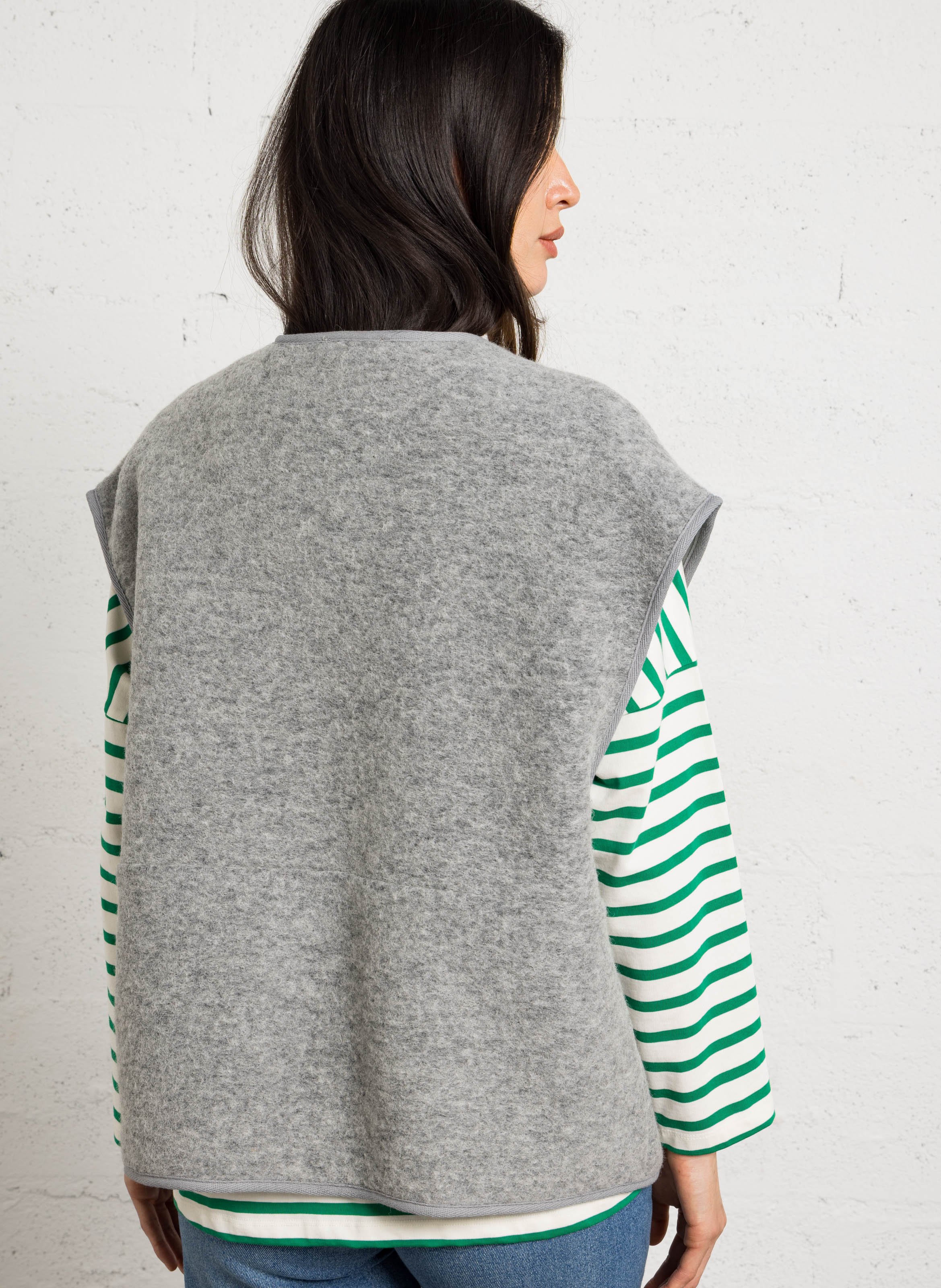 Weste aus Wollmix DES PETITS HAUTS Grau