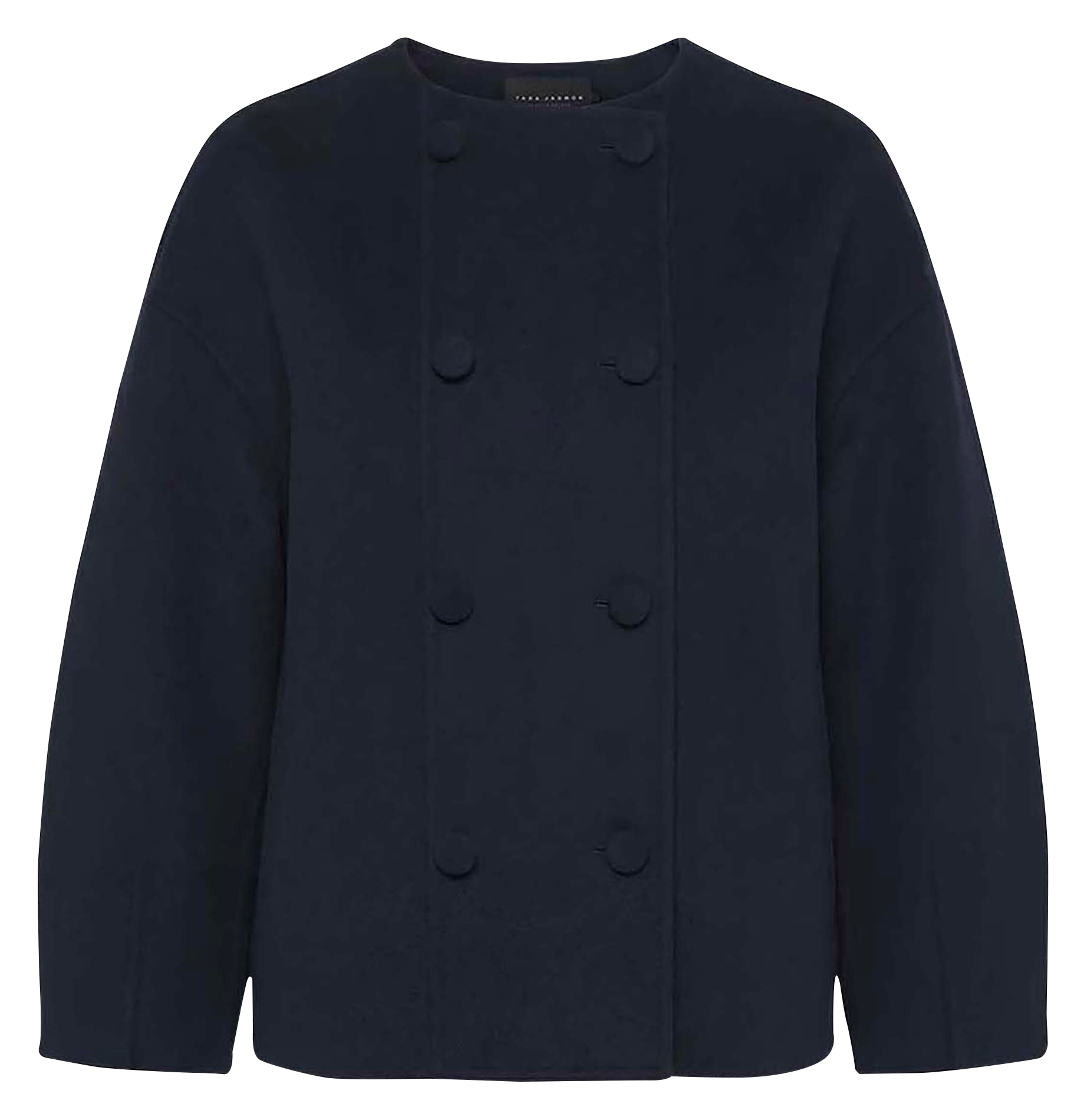 Rechte mantel met ronde kraag van gemengde wol TARA JARMON Blauw