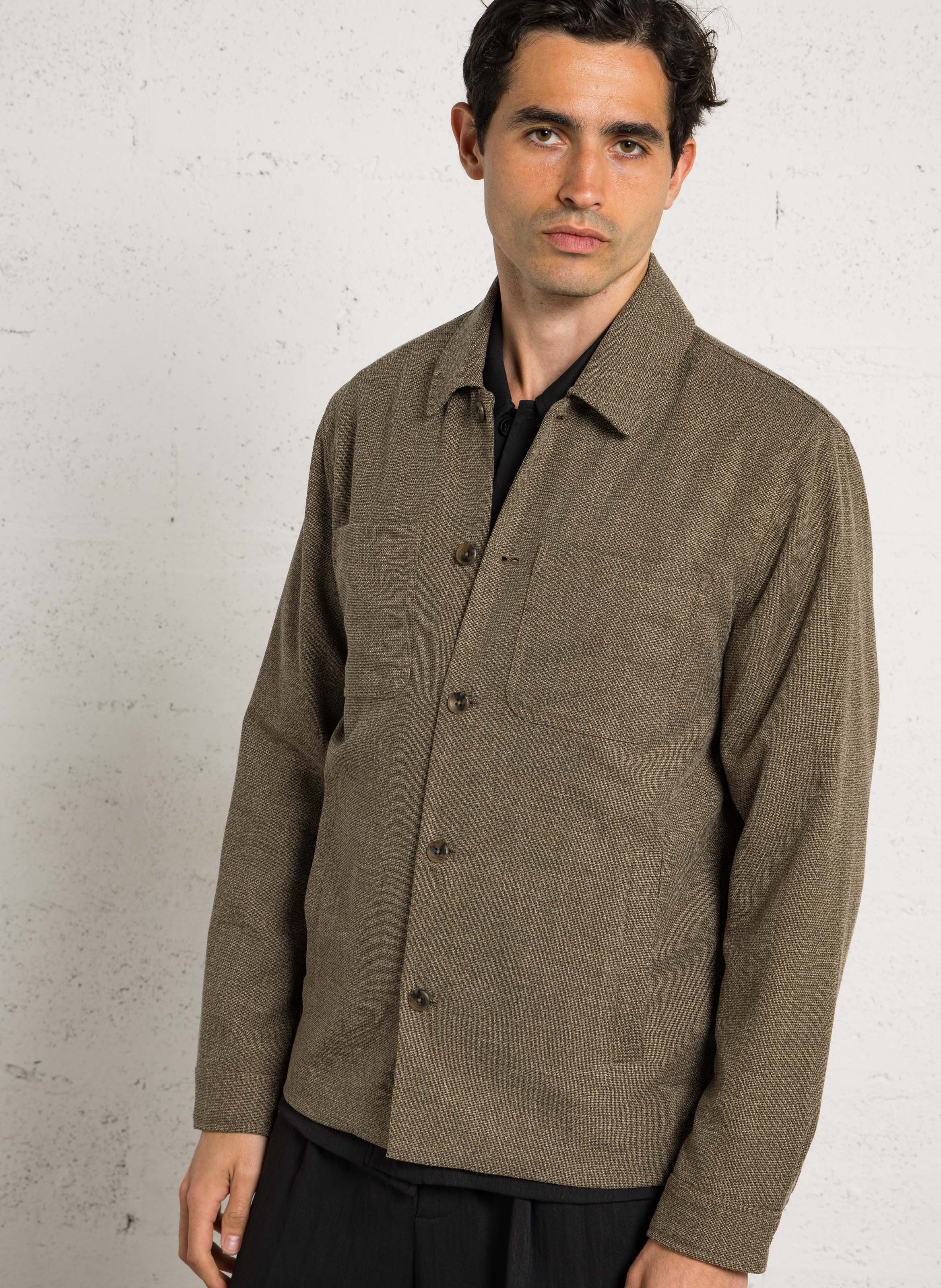 Overshirt oversize collo classico LES DEUX Marrone