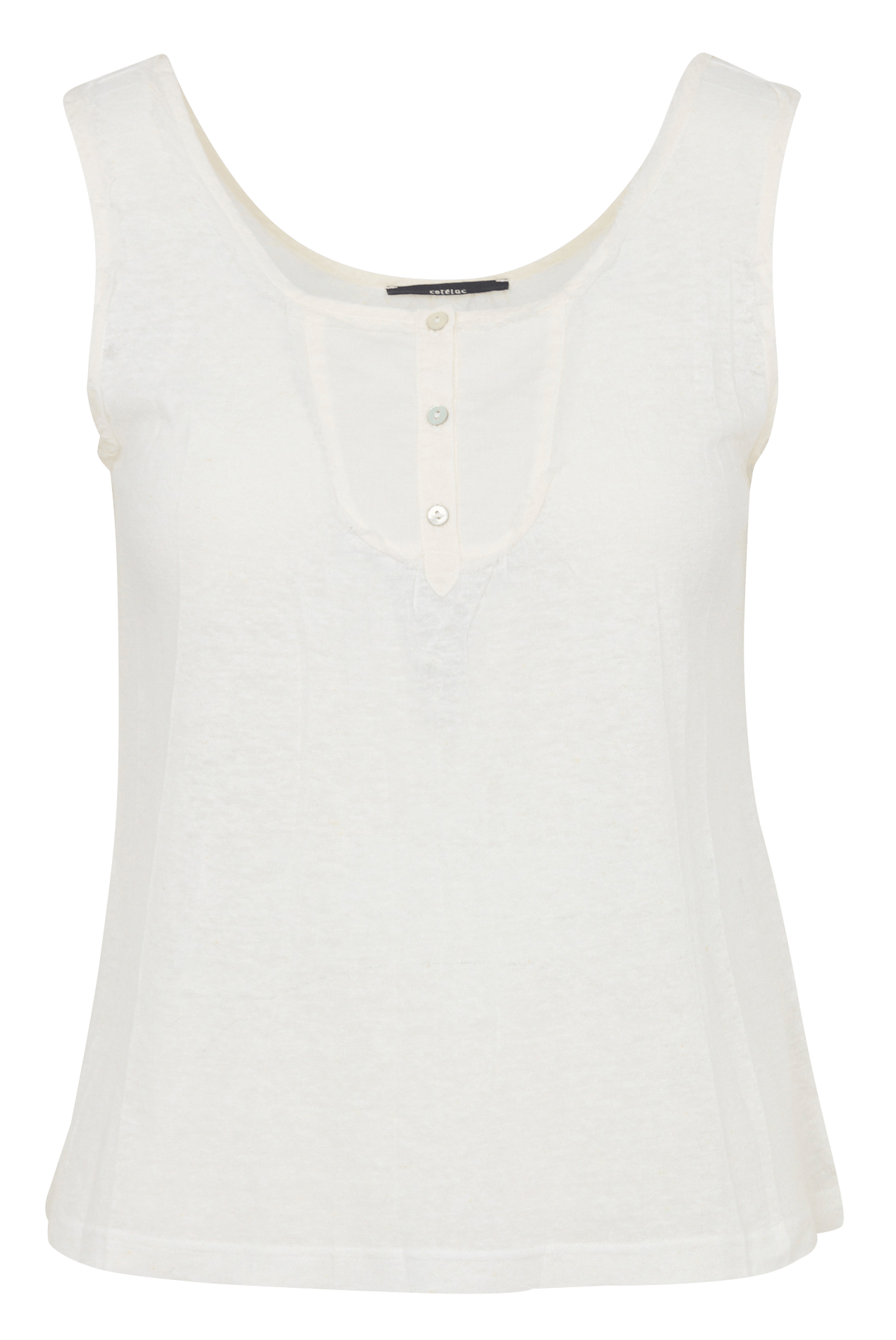 Straight linen-blend tank top COTELAC White
