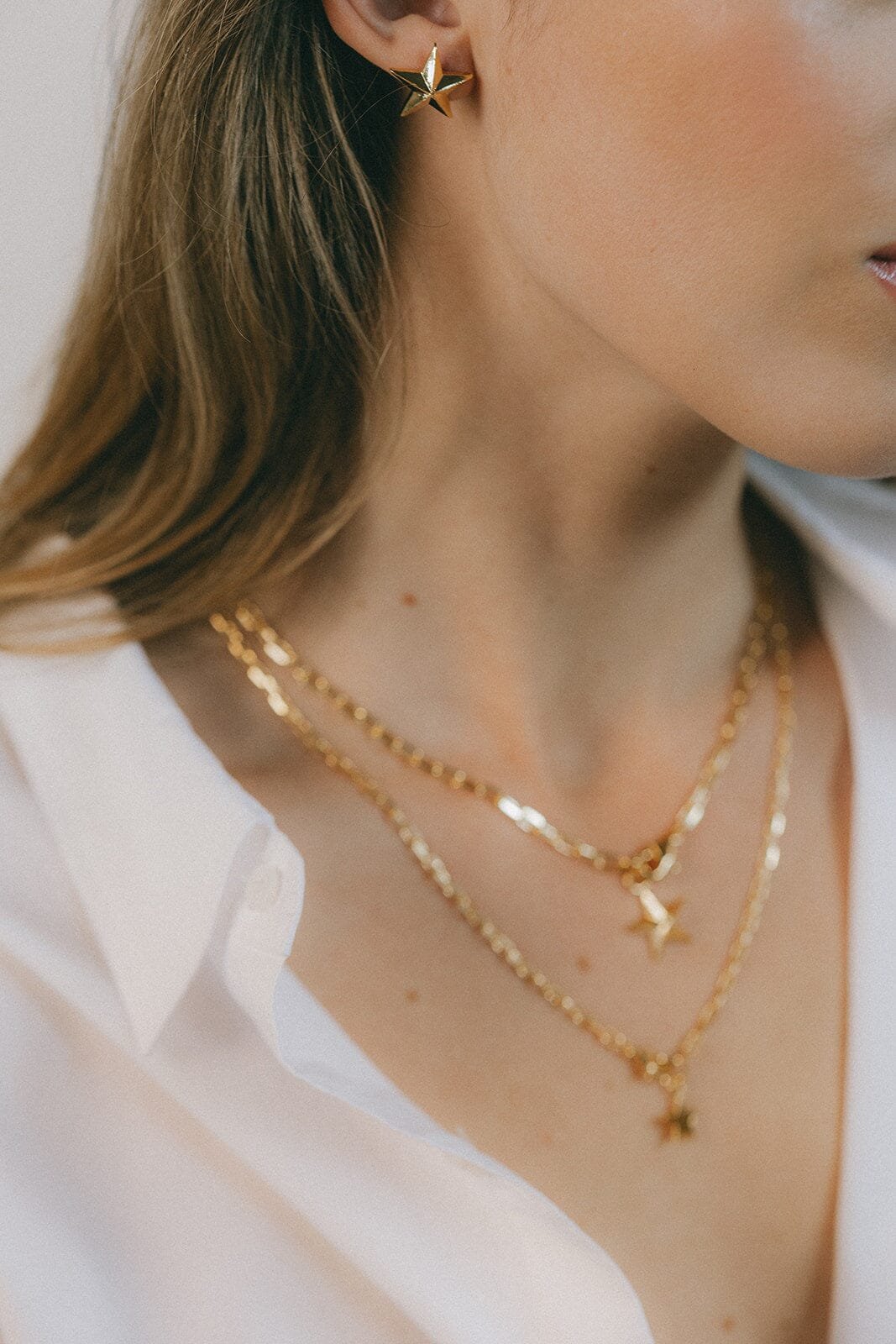 Silver-plated star stud earrings MONSIEUR SIMONE Silver