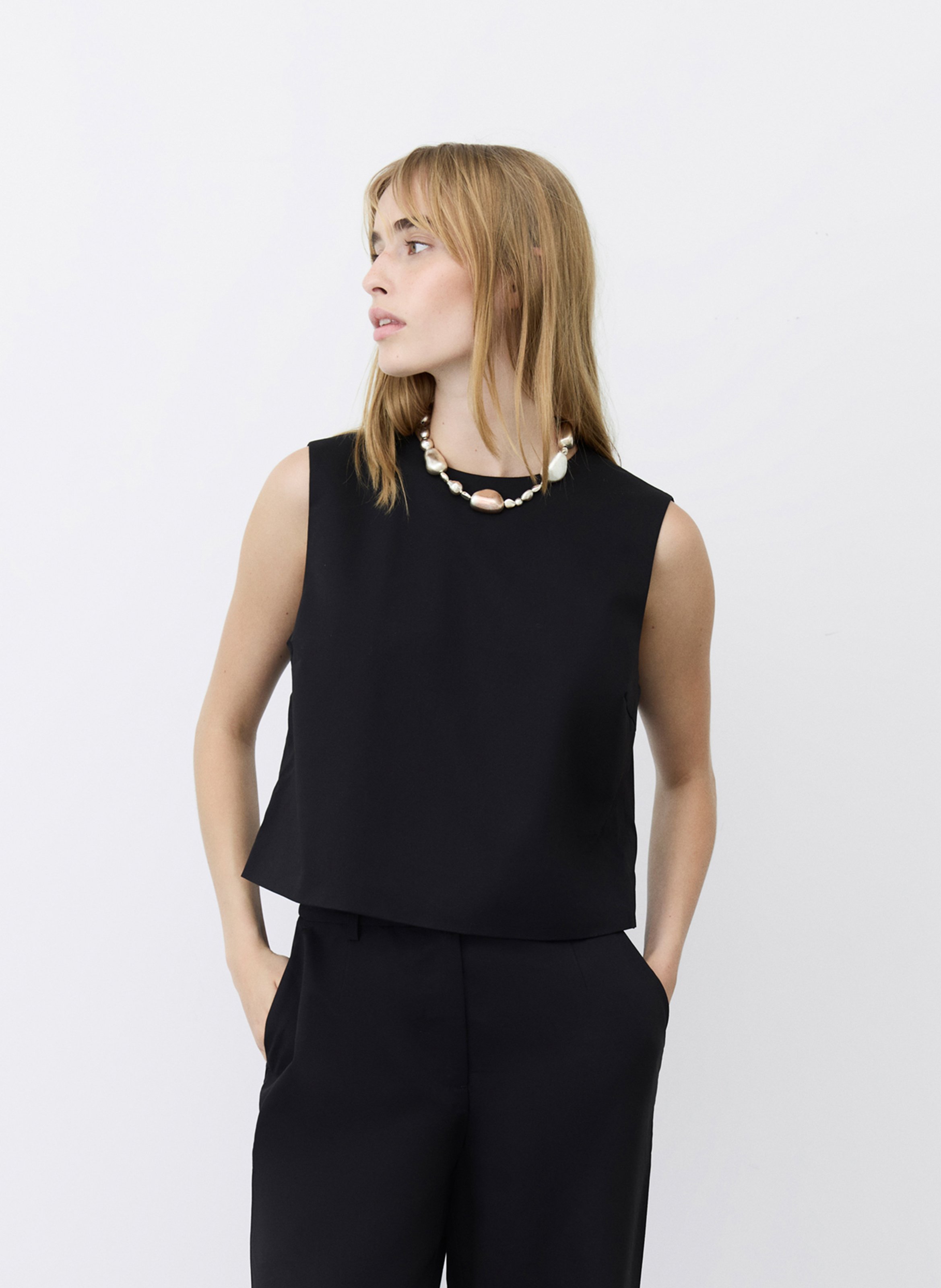 Round-neck top VILA Black