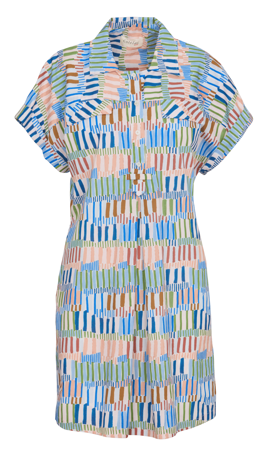 Robe courte ample en coton COTELAC ACOTE Bleu