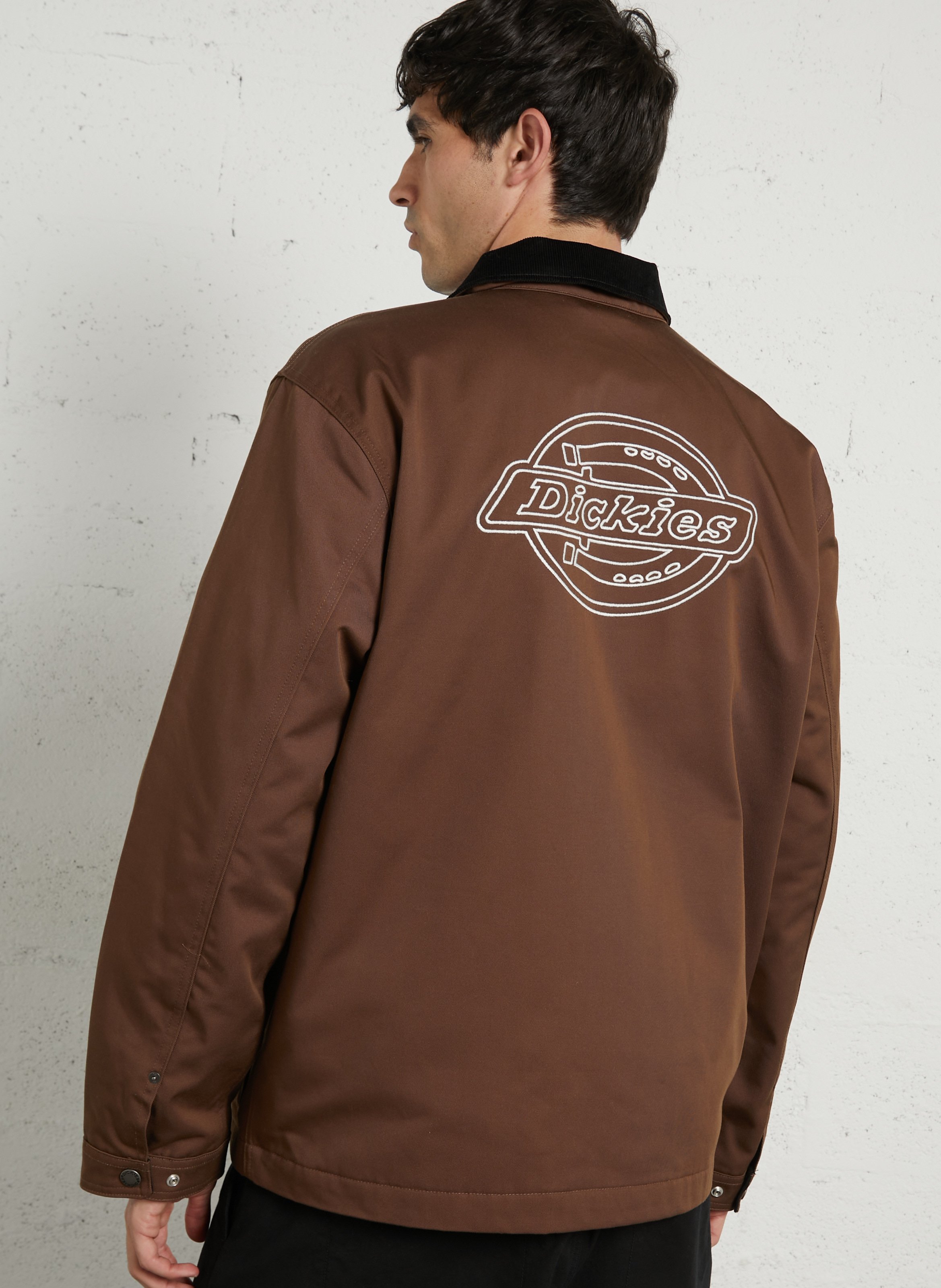 Veste droite col classique brodée DICKIES Marron