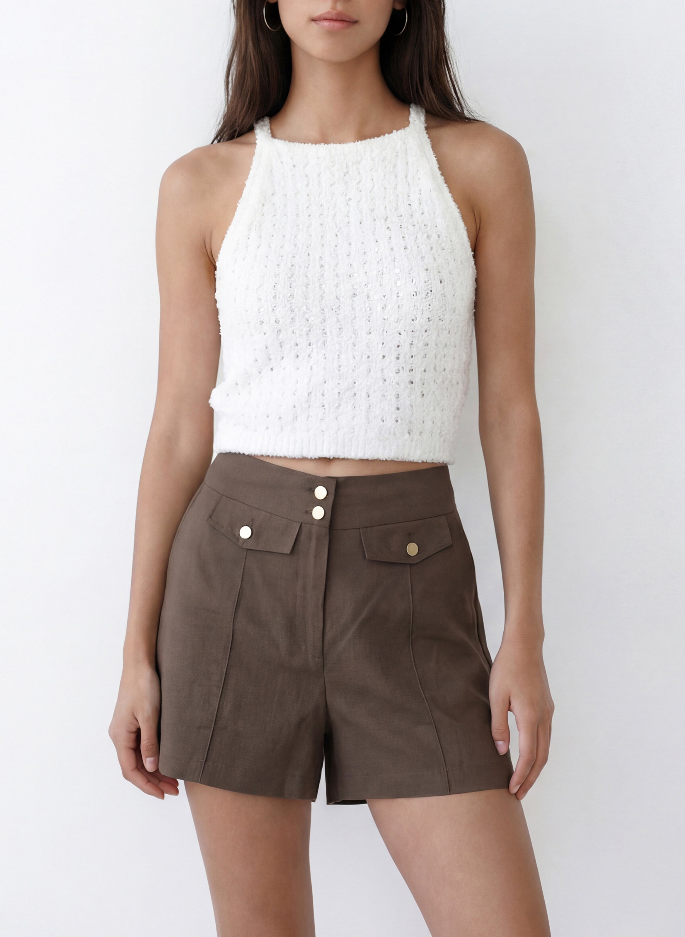 Top col rond  KOOKAI Blanc