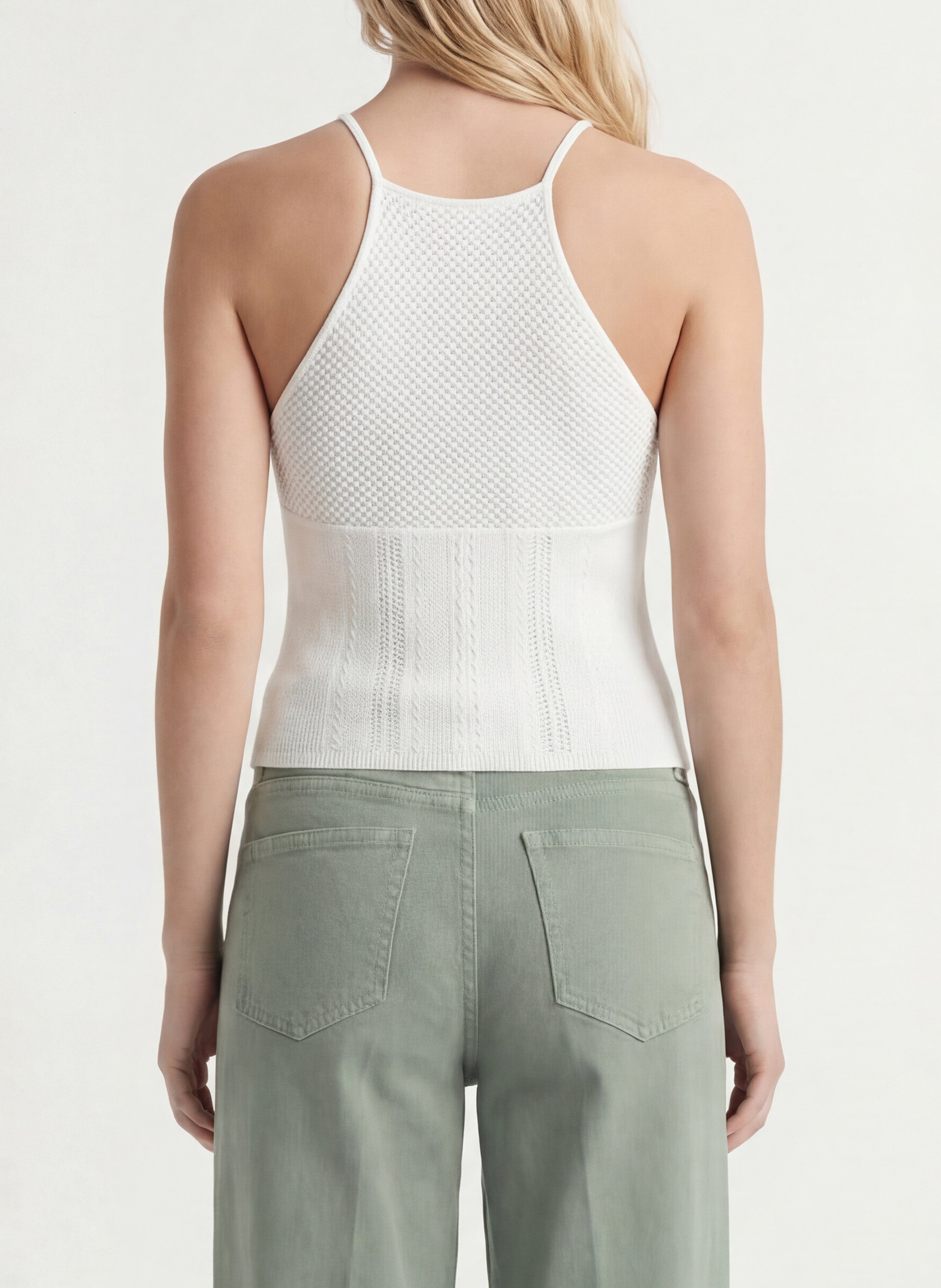 Rundhals-Top aus Strick KOOKAI Weiss