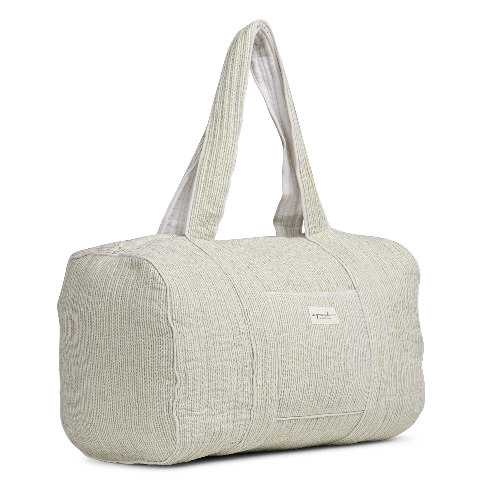 Sac zippé imprimé en coton matelassé APACHES COLLECTIONS Vert