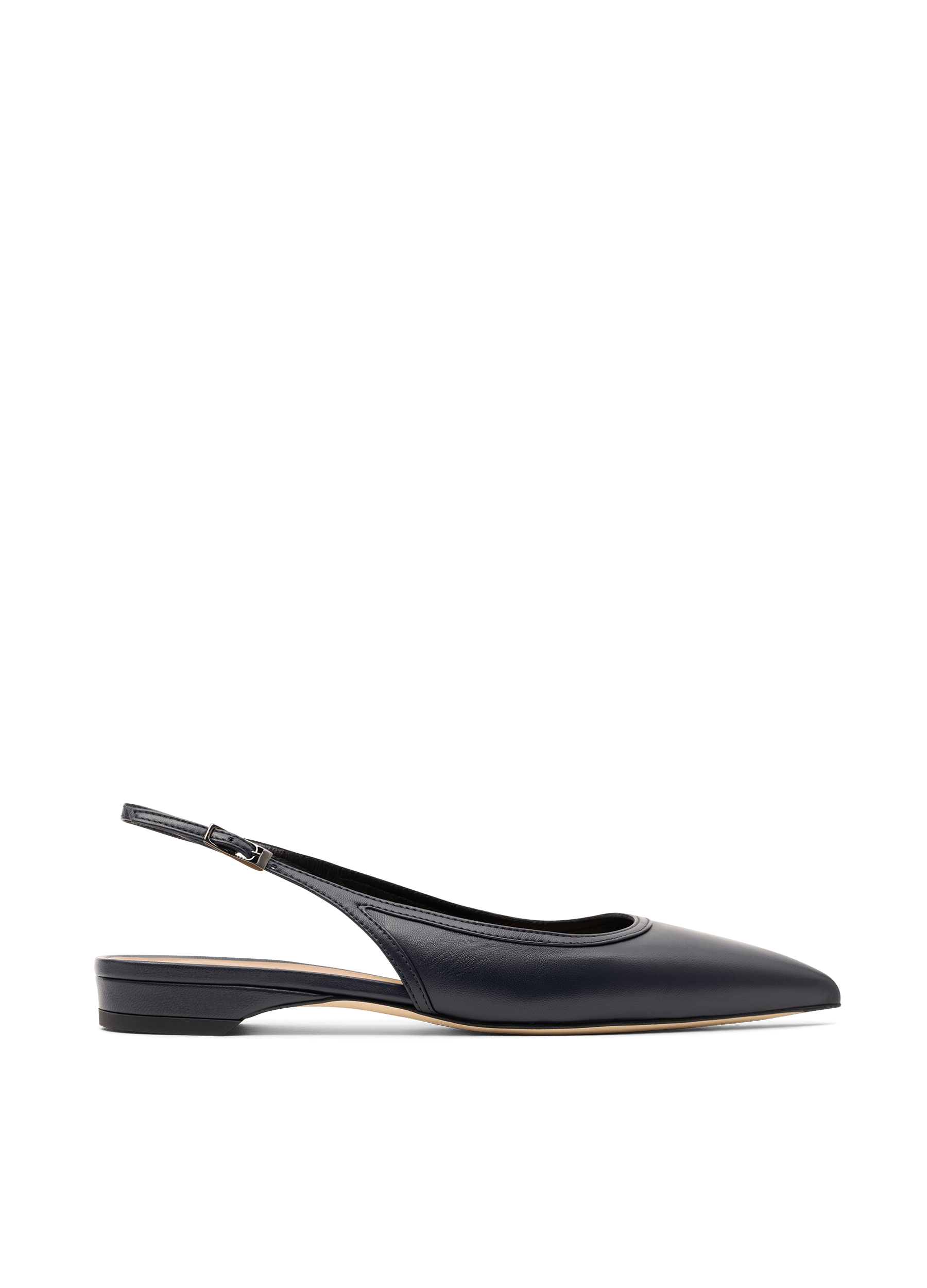 Navy nappa leather ballet flats PARALLELE PARIS Blue