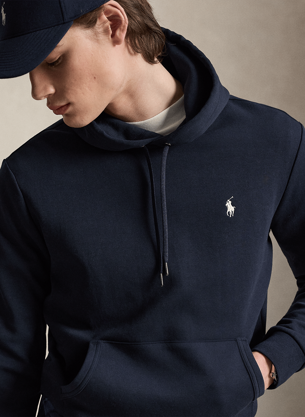 Straight cotton-blend hoodie POLO RALPH LAUREN Blue