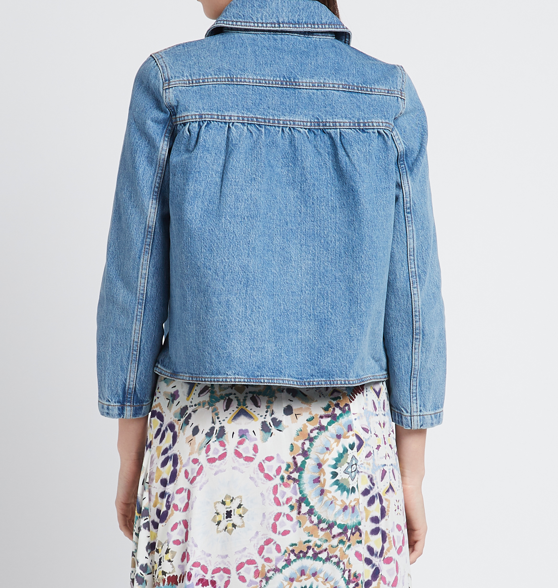 Veste courte en denim délavé BA&SH Bleu