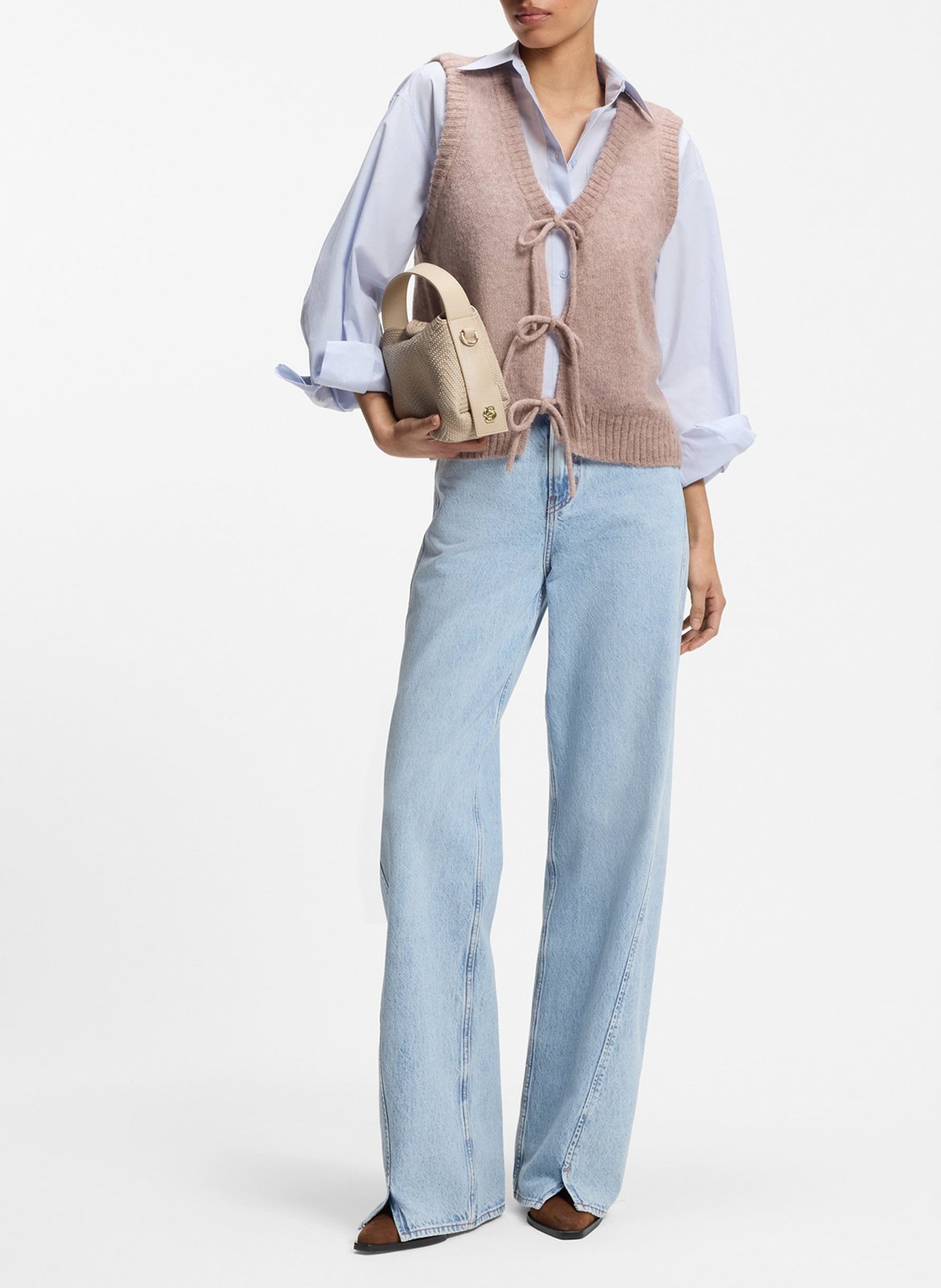 Cardigan col v BOSS Pink