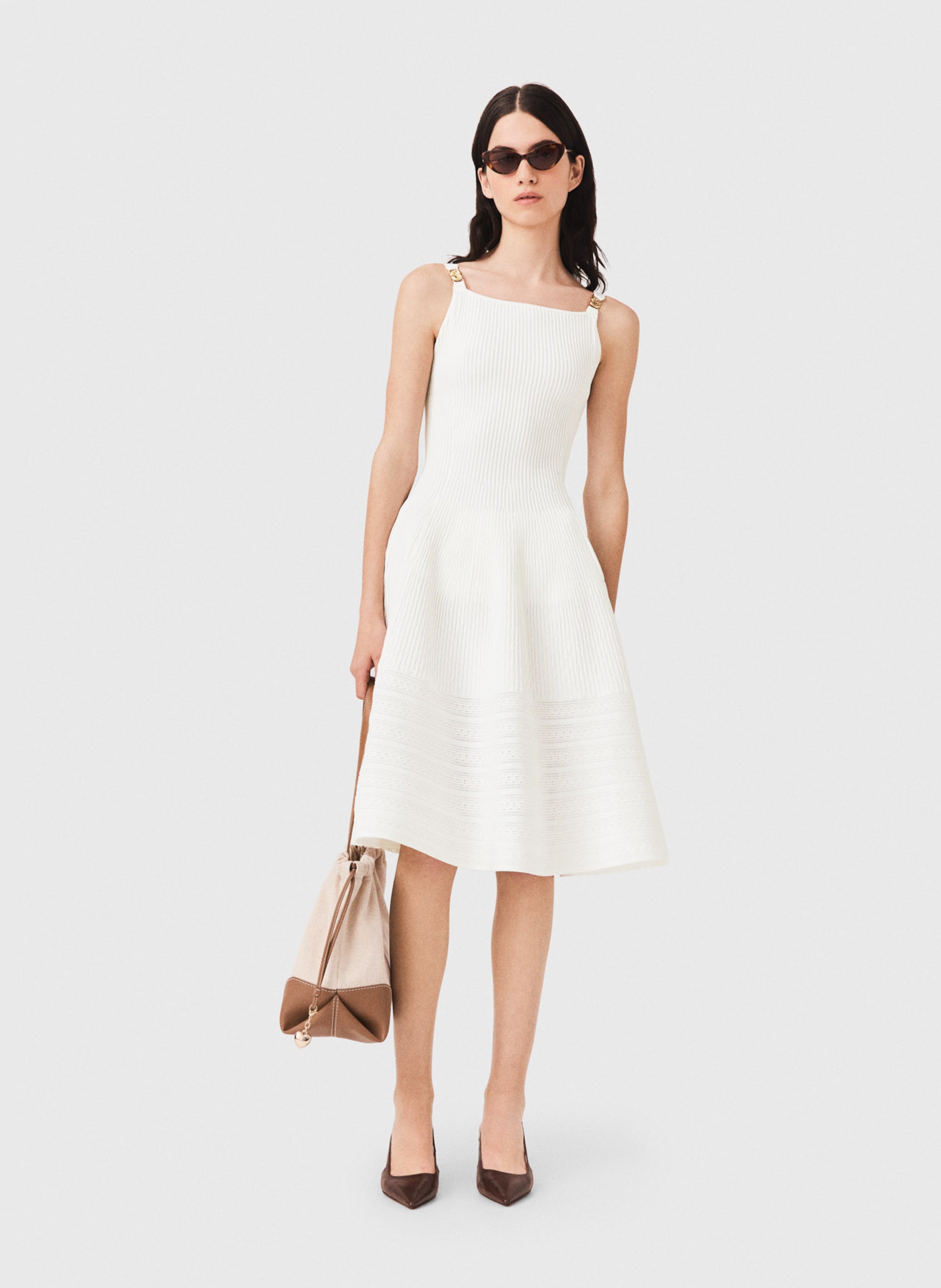 Robe courte en maille MAJE Blanc