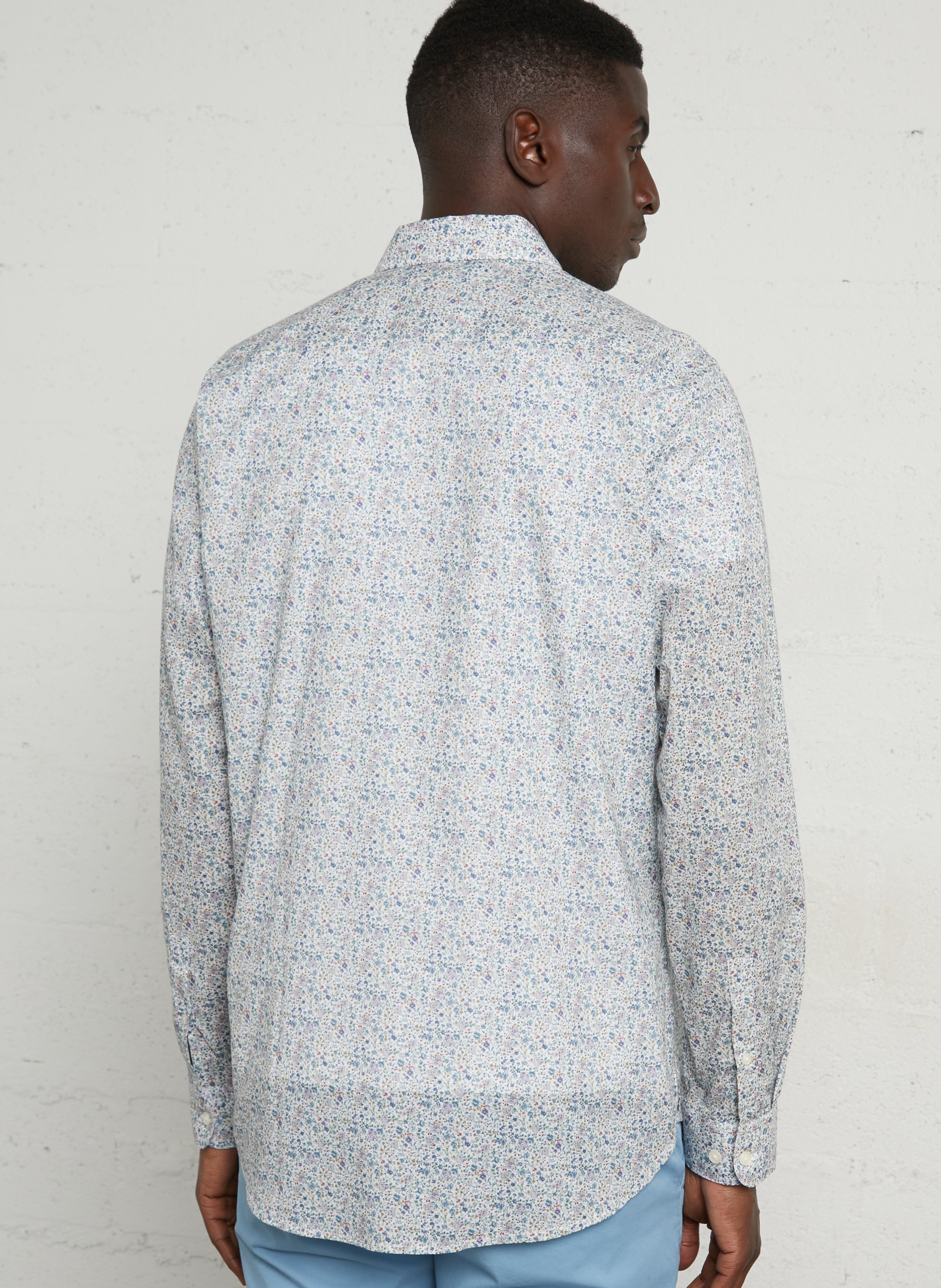 Katoenen slim fit overhemd AU PRINTEMPS PARIS Blauw