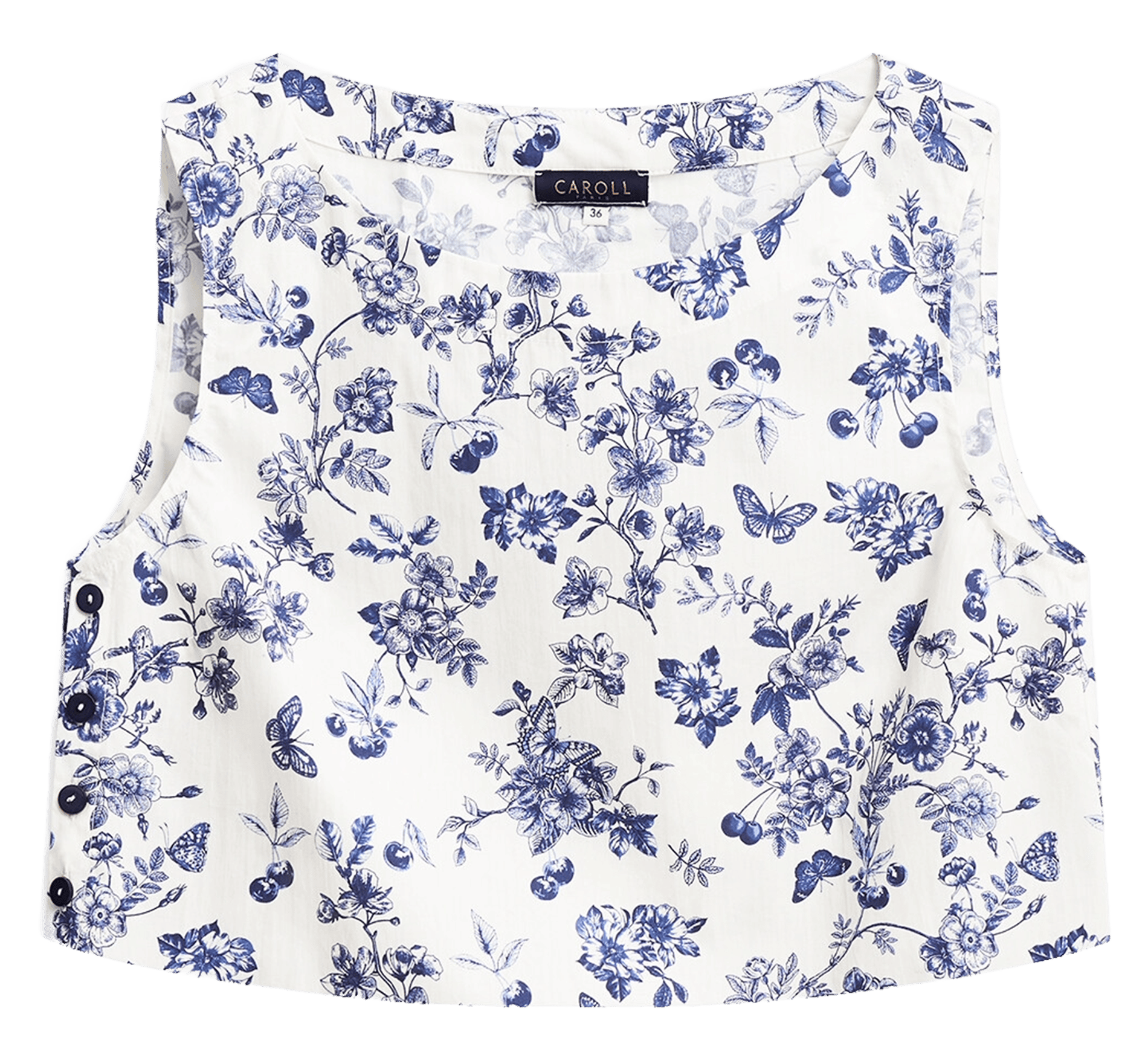 Straight cotton top CAROLL Beige