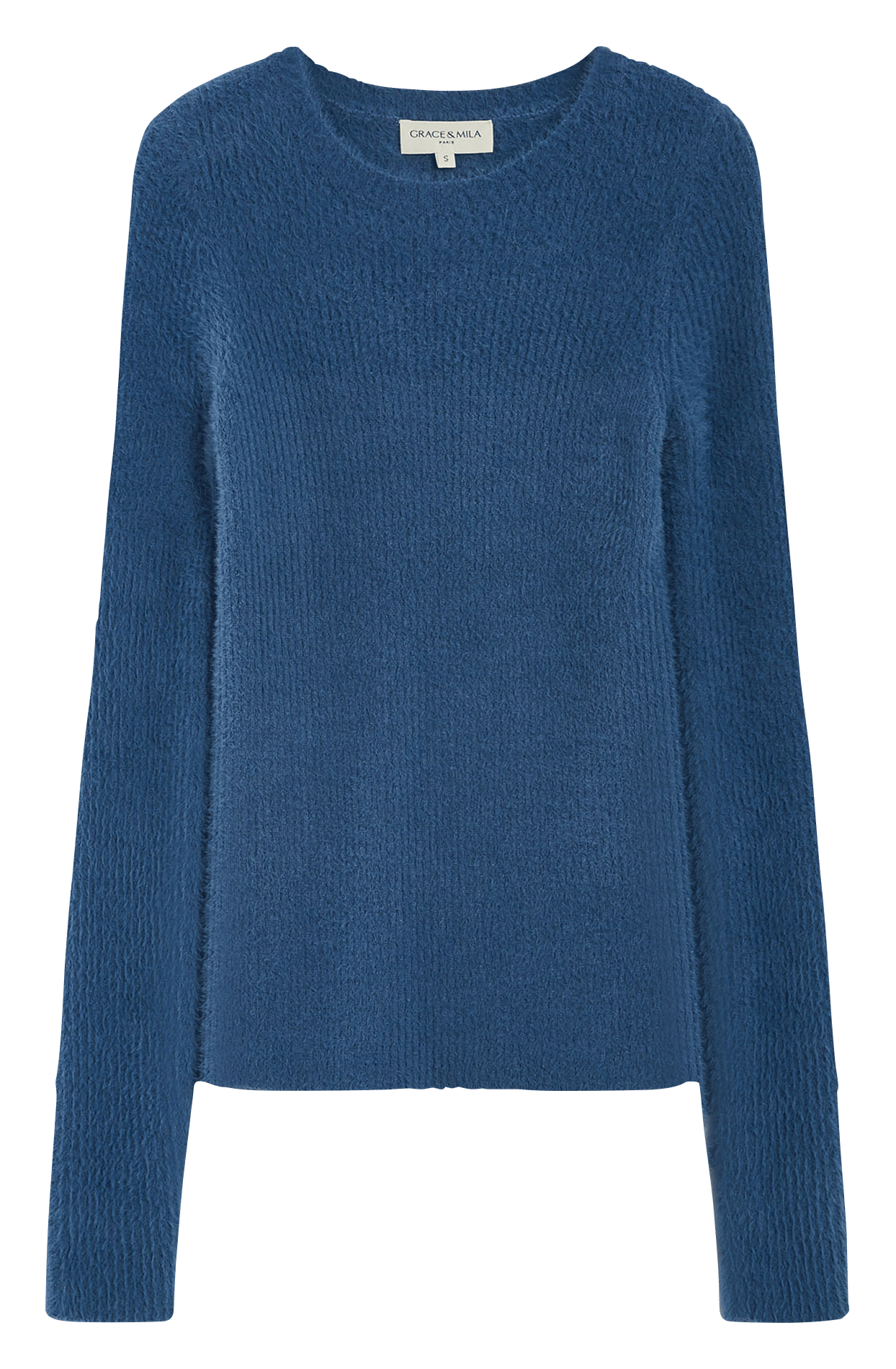 Round-neck fitted sweater GRACE ET MILA Blue