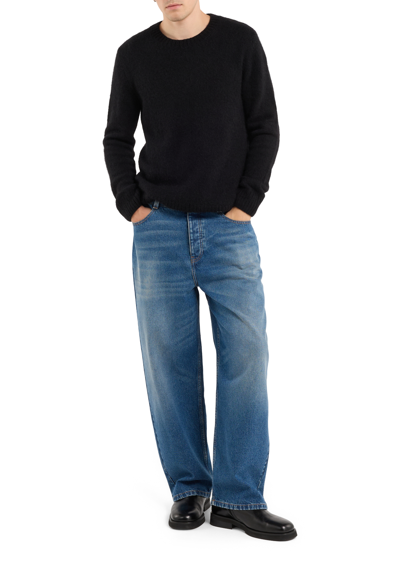 Wide-leg cotton denim jeans SAISON 1865 Blue