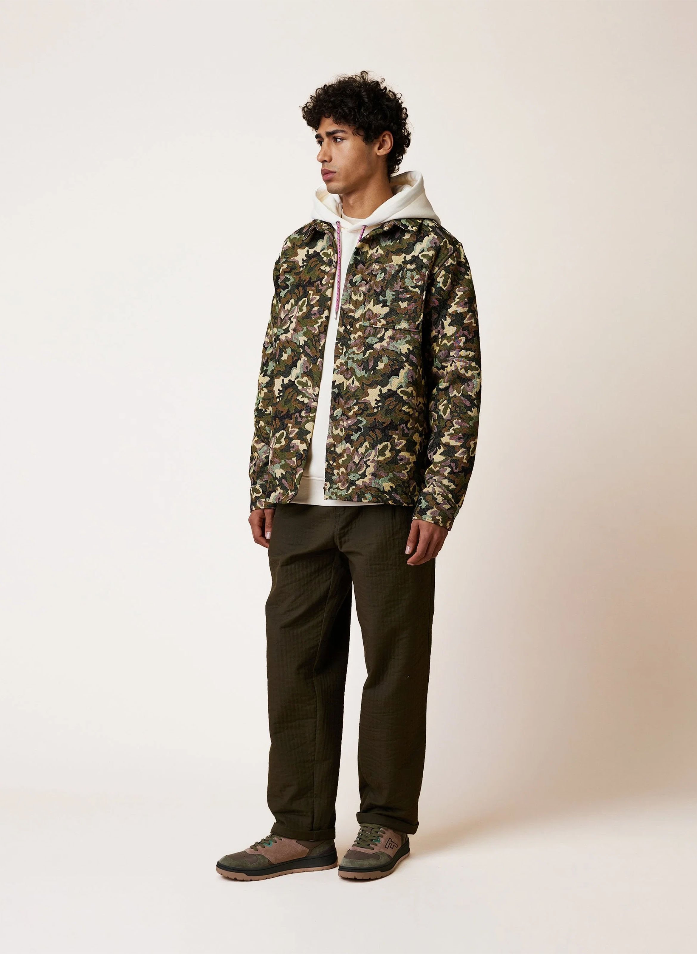 Gerade geschnittene Bluse mit Print FAGUO Khaki