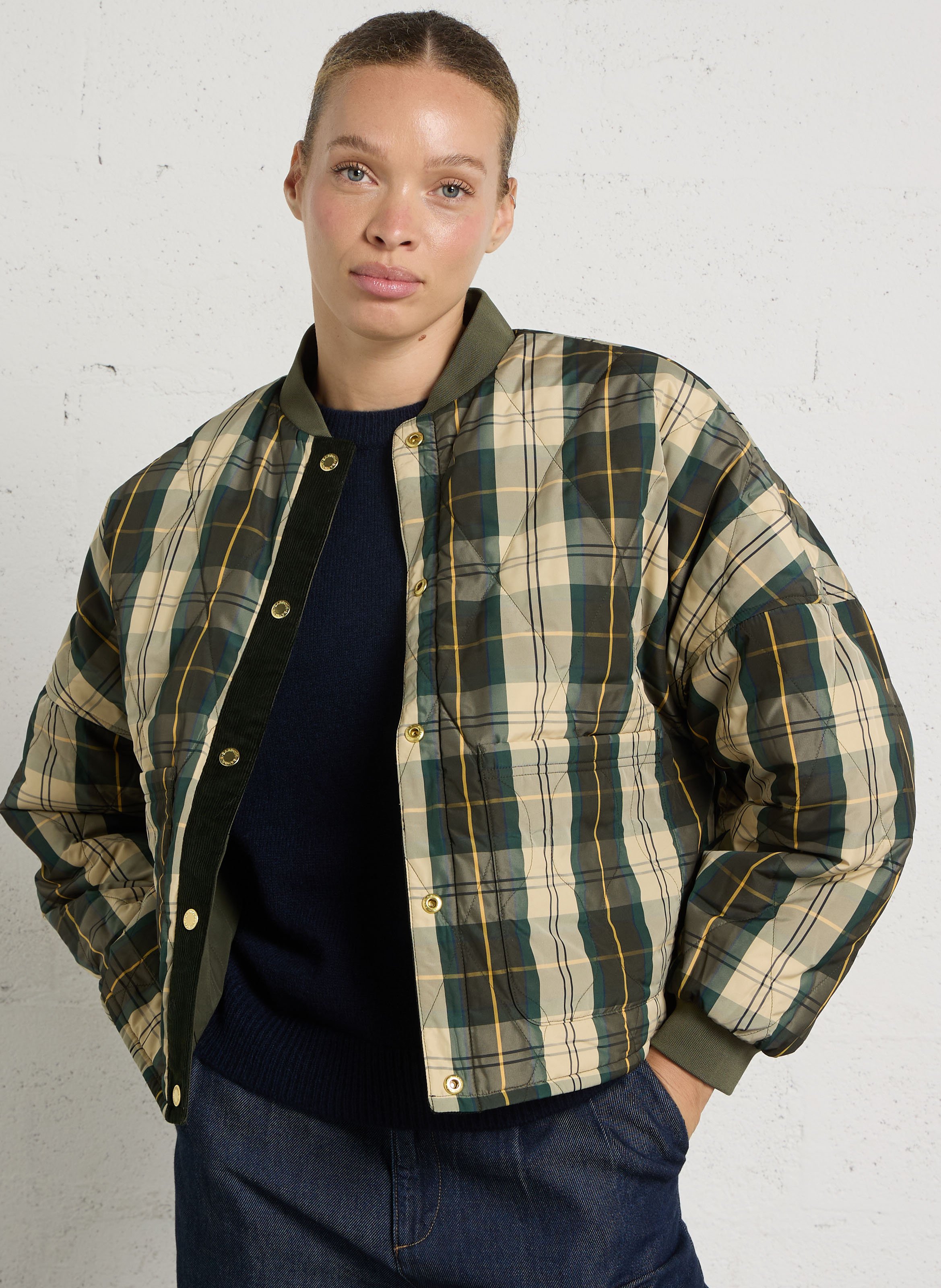 Quilted Reversible Oversized Jacket BARBOUR Khaki