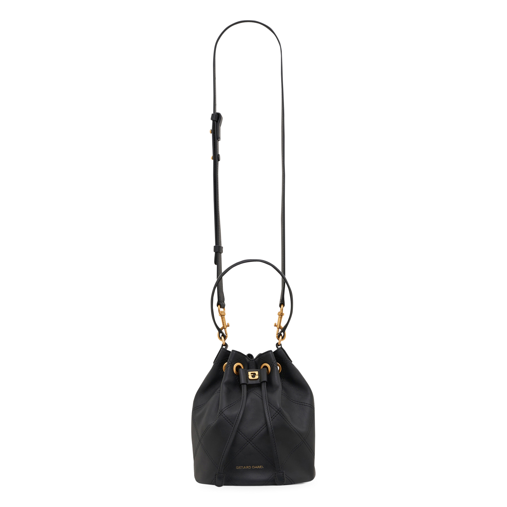 Leren bucket bag om in de hand te dragen GERARD DAREL Zwart