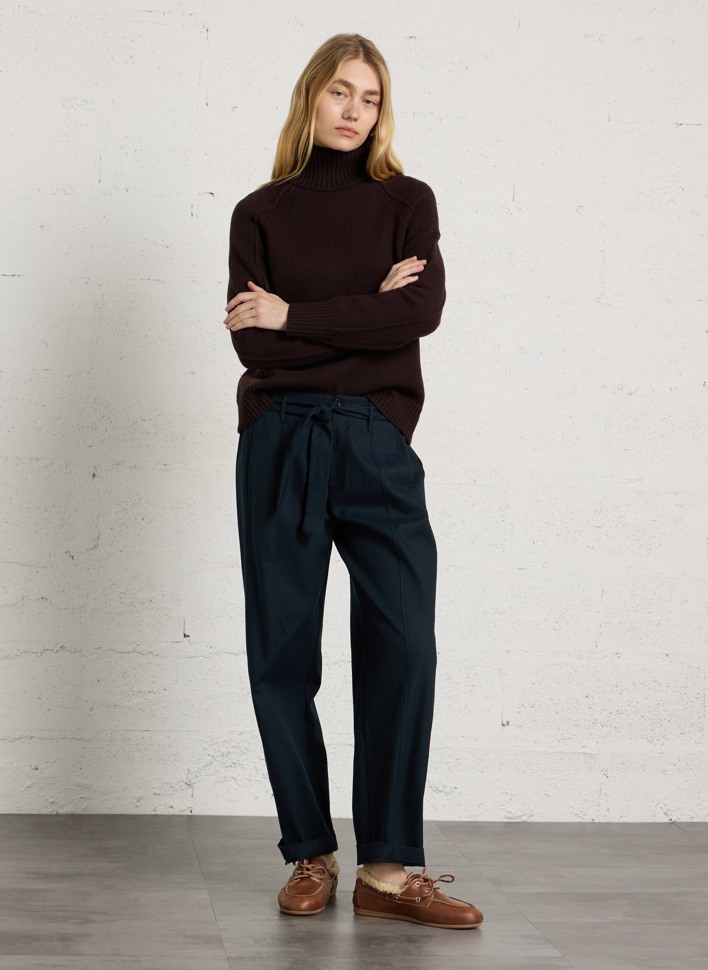 Straight bow trousers SEE U SOON Blue