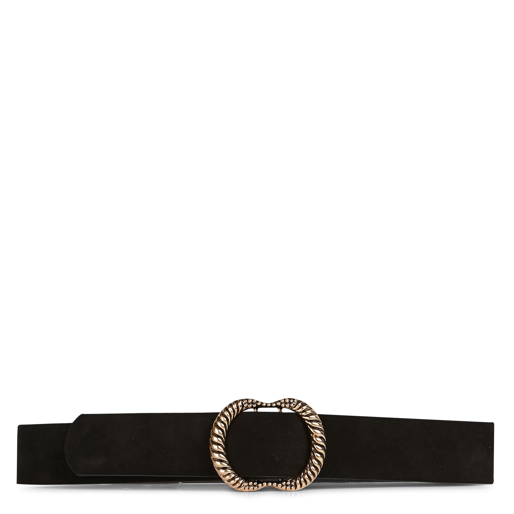 Suede belt with decorative buckle PIECES Black