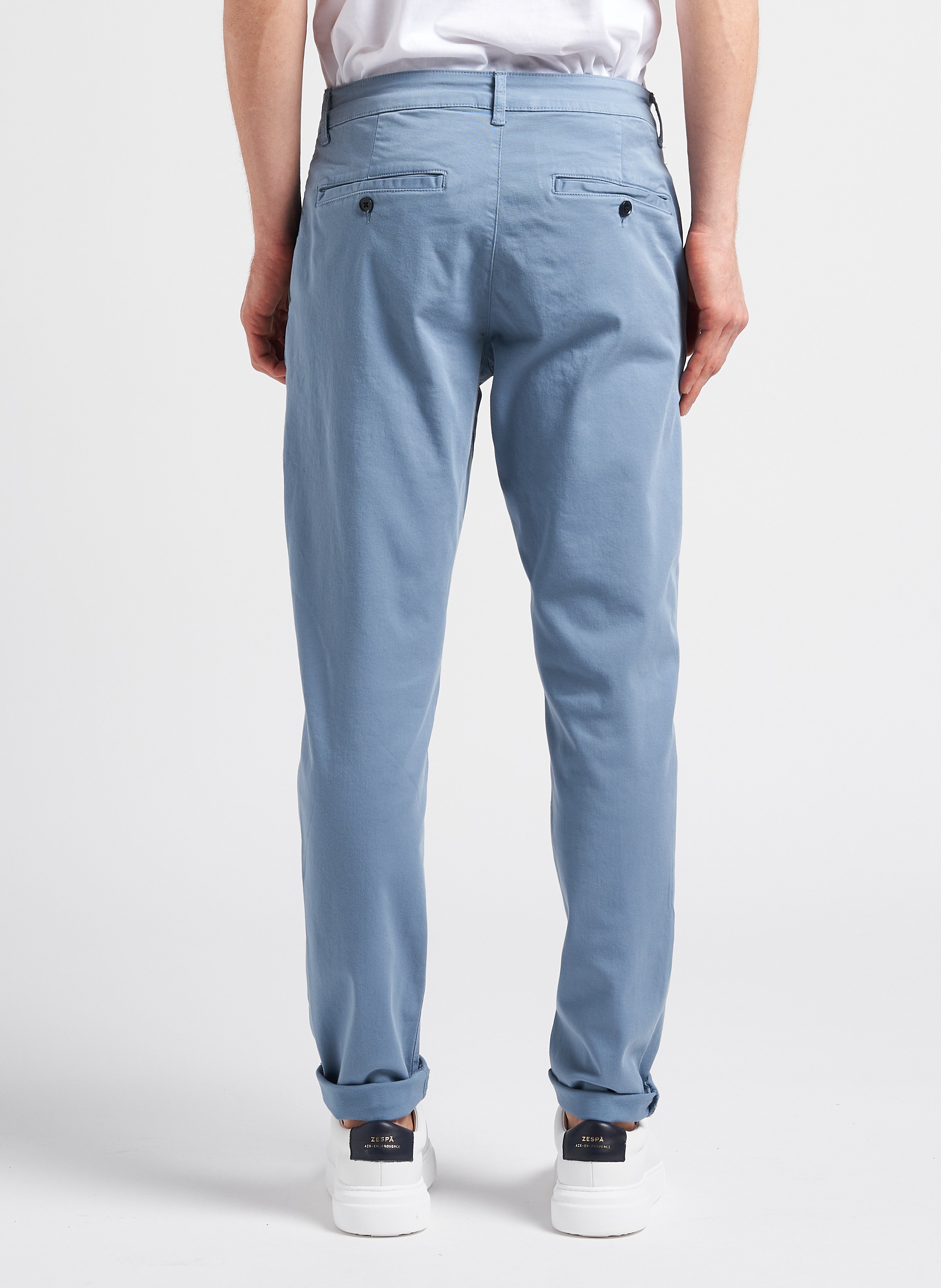 Straight-leg organic cotton-blend pants MINIMUM Blue