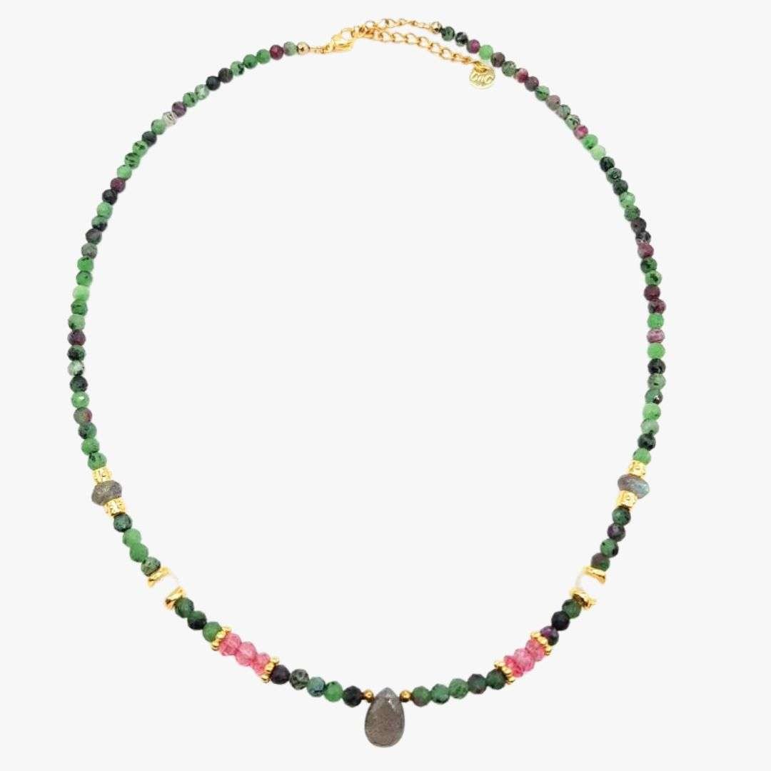 Ruby zoisite necklace GINANDGER Green