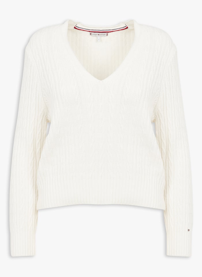 Tommy hilfiger cotton v neck deals sweater
