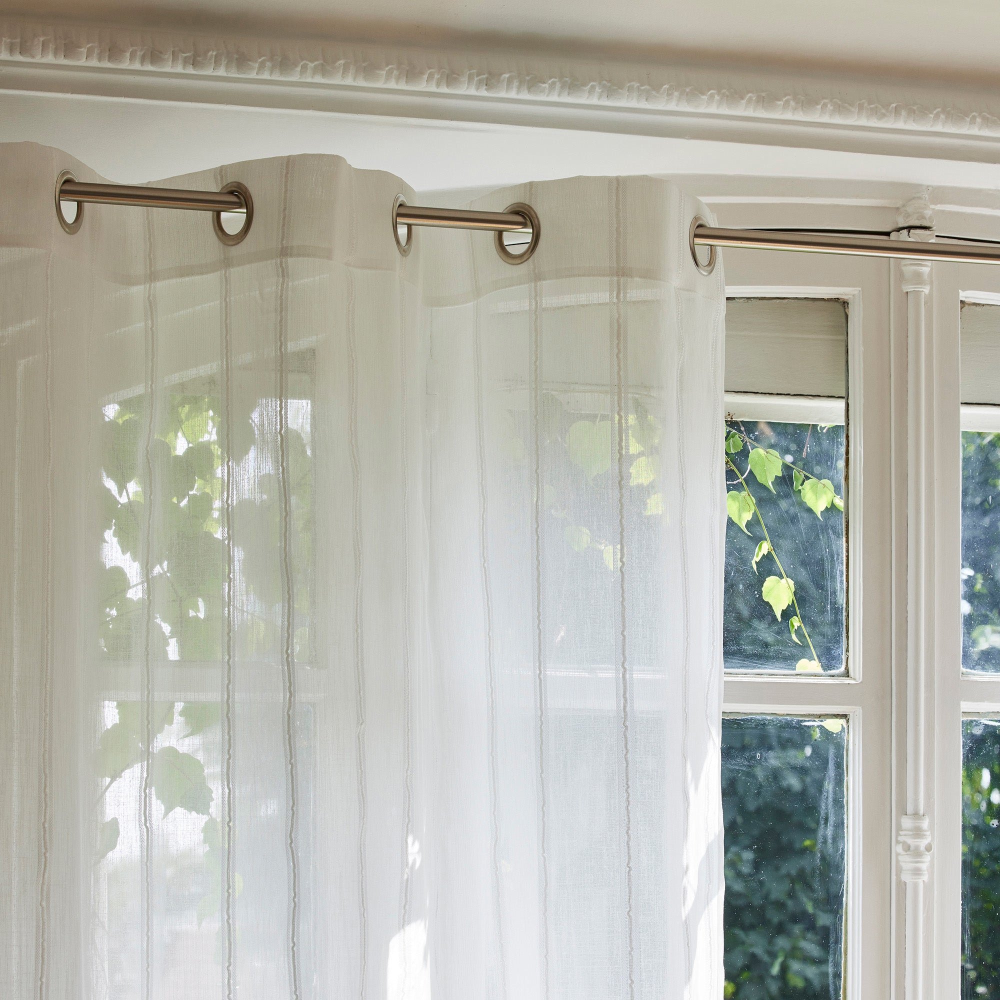 SANTORINI - Net curtain with eyelets MADURA White