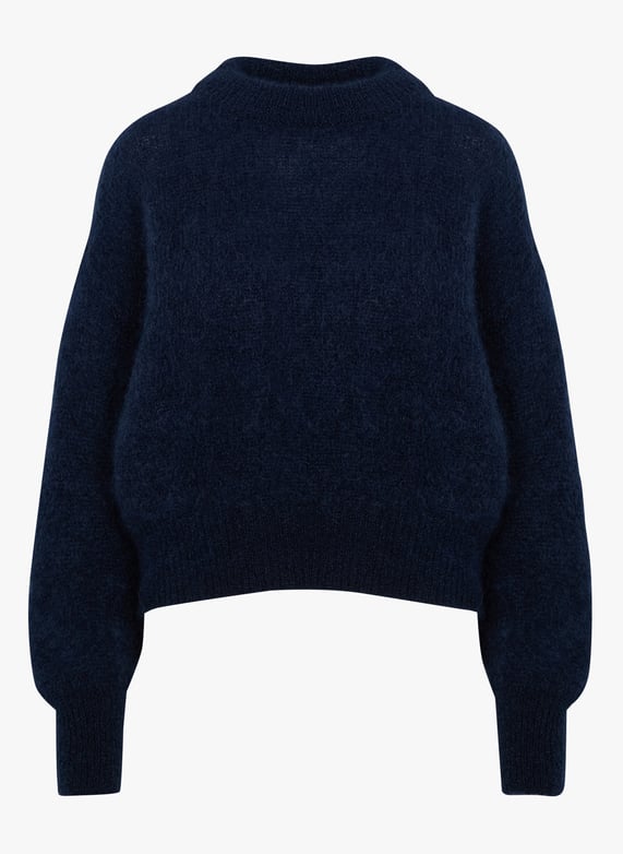 Comfortabele grof gebreide trui met knoopsluiting - ecru Comfortabele grof gebreide trui met knoopsluiting - ecru