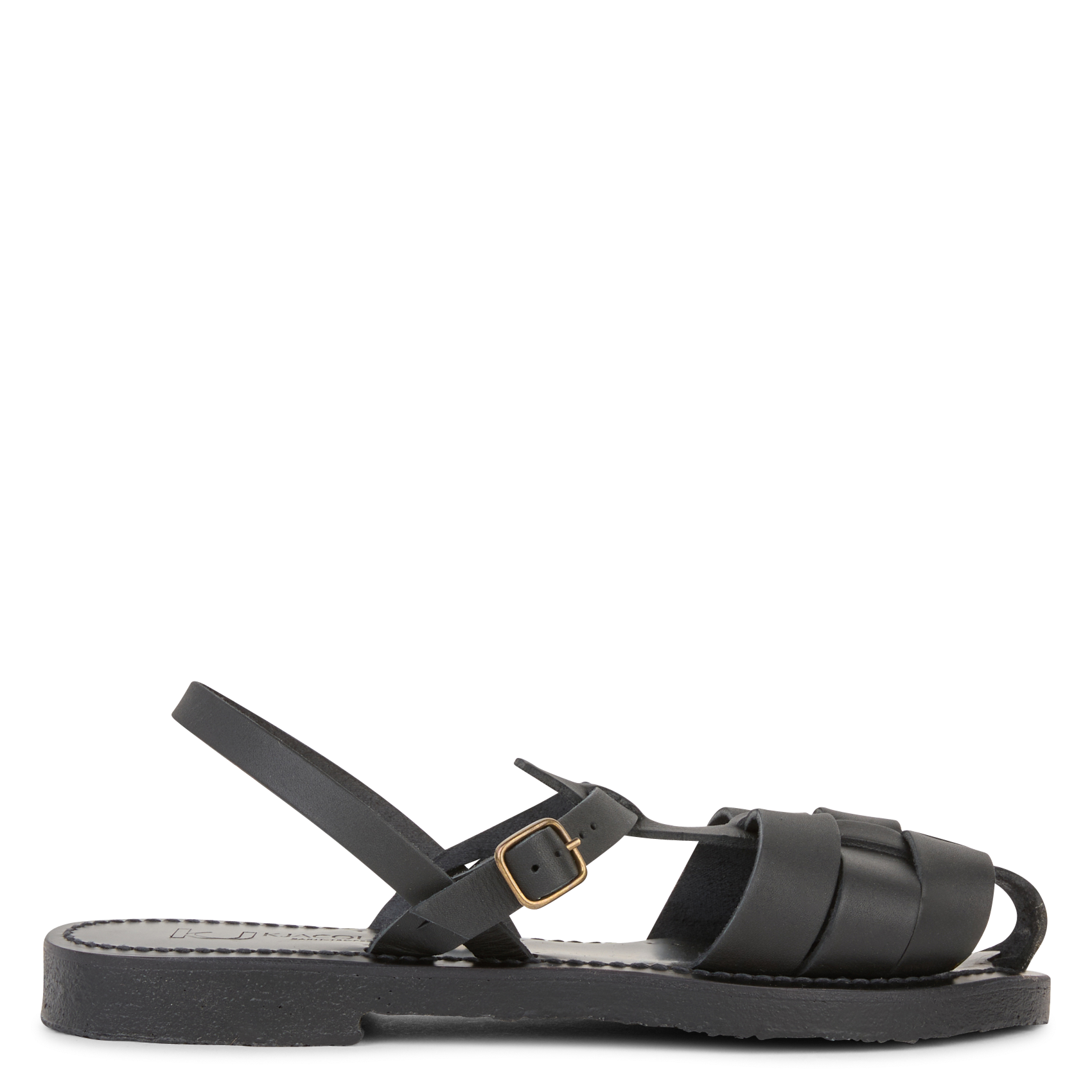 Sandales plates en cuir K JACQUES Noir