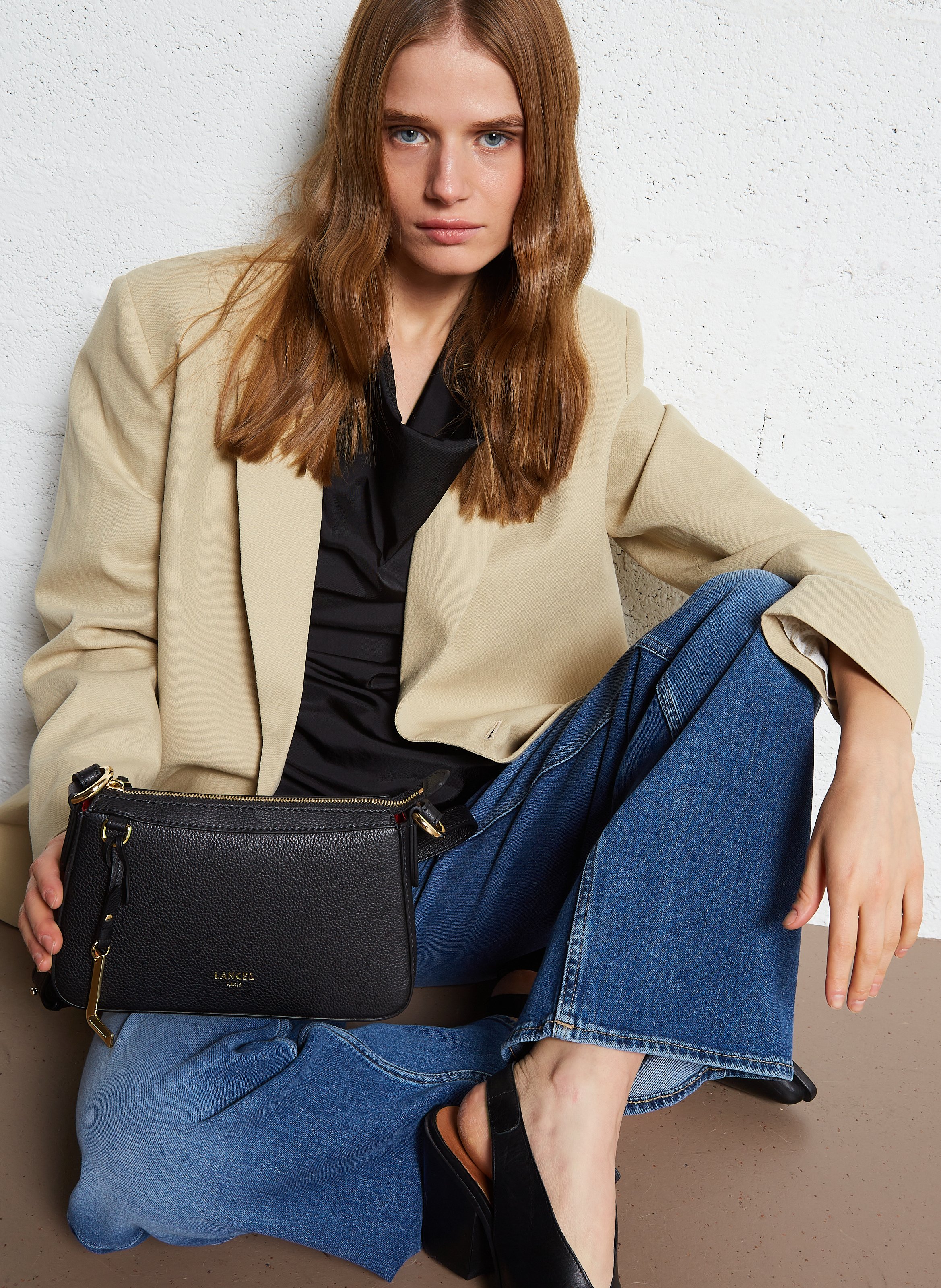 Sac bandoulière en cuir LANCEL Noir