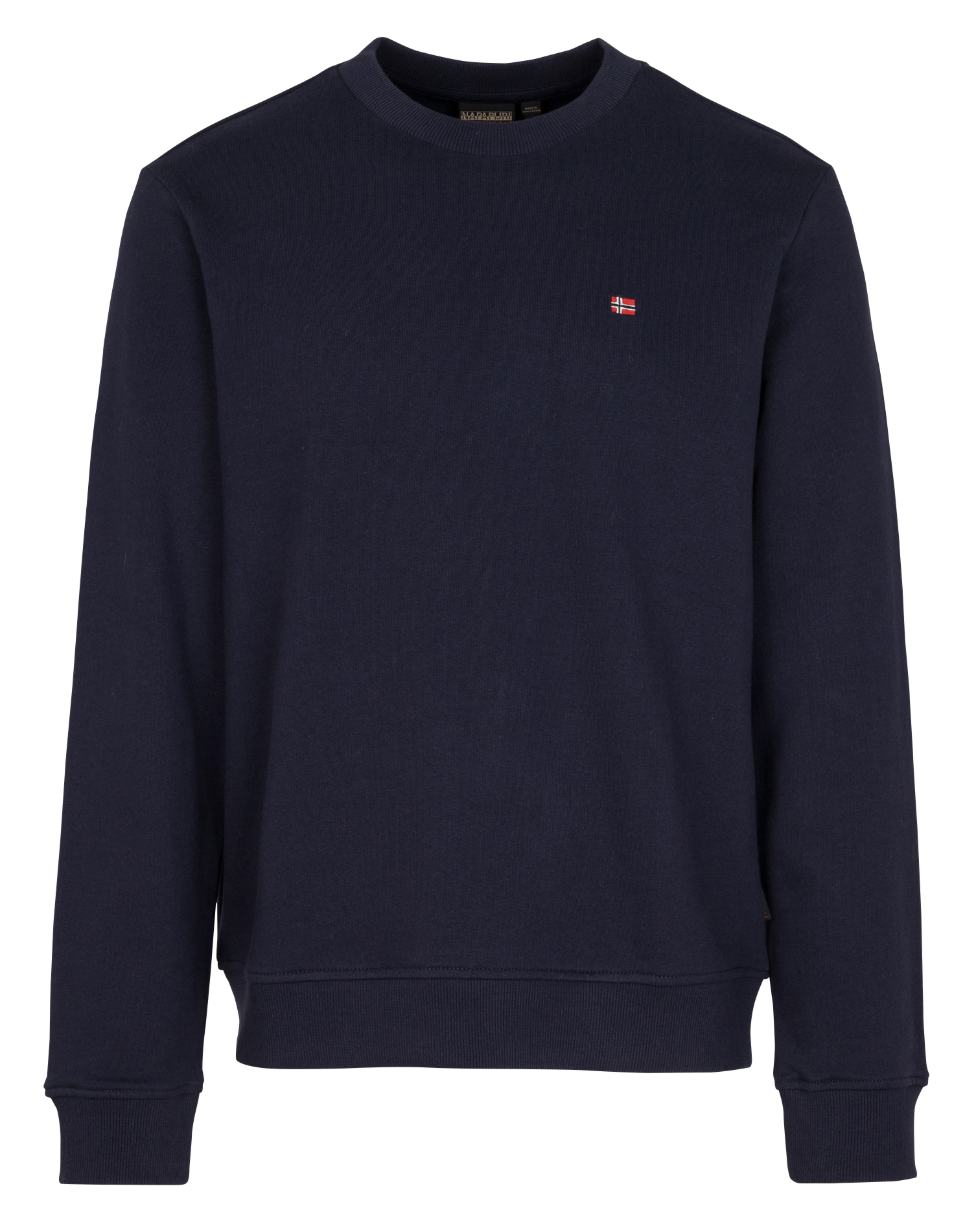 Sweat droit col rond en coton NAPAPIJRI Bleu