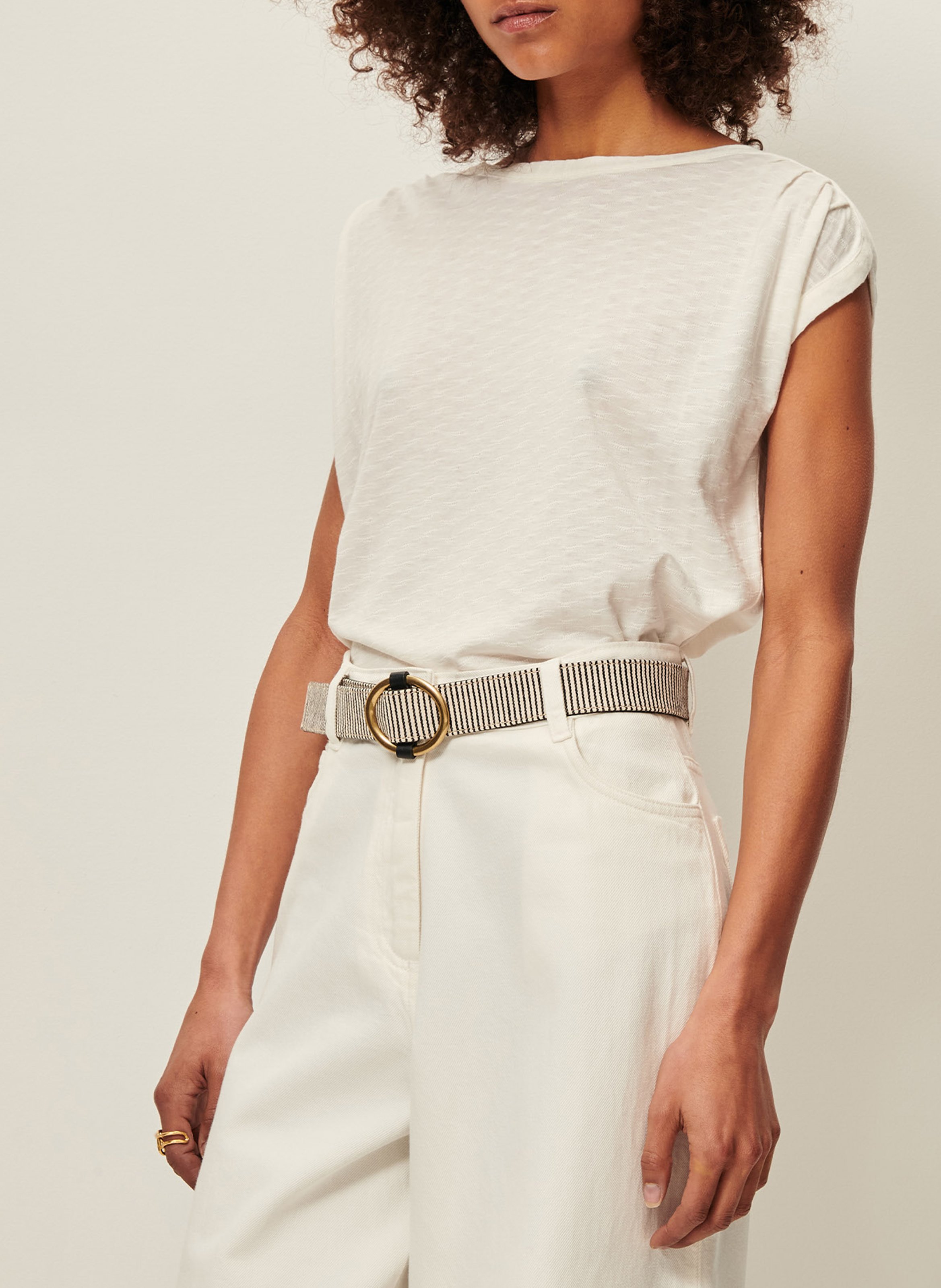 Weites Top mit U-Boot-Ausschnitt SESSUN Beige