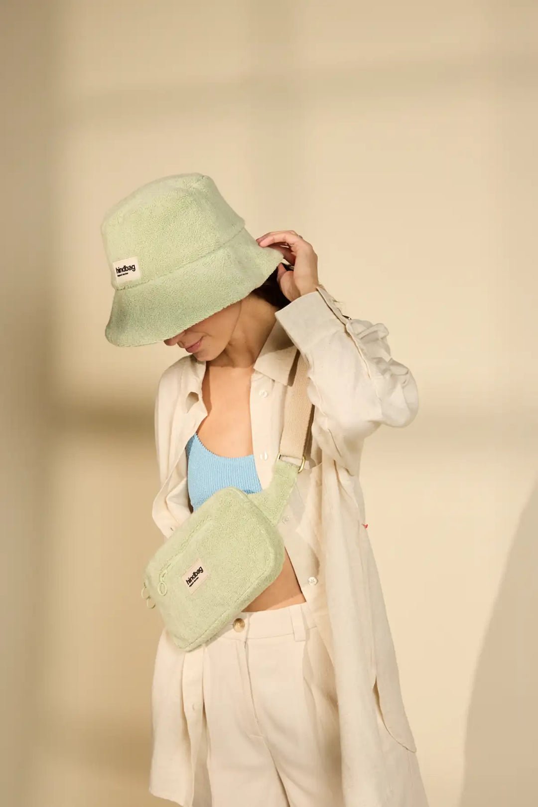 Cotton bucket hat HINDBAG Green