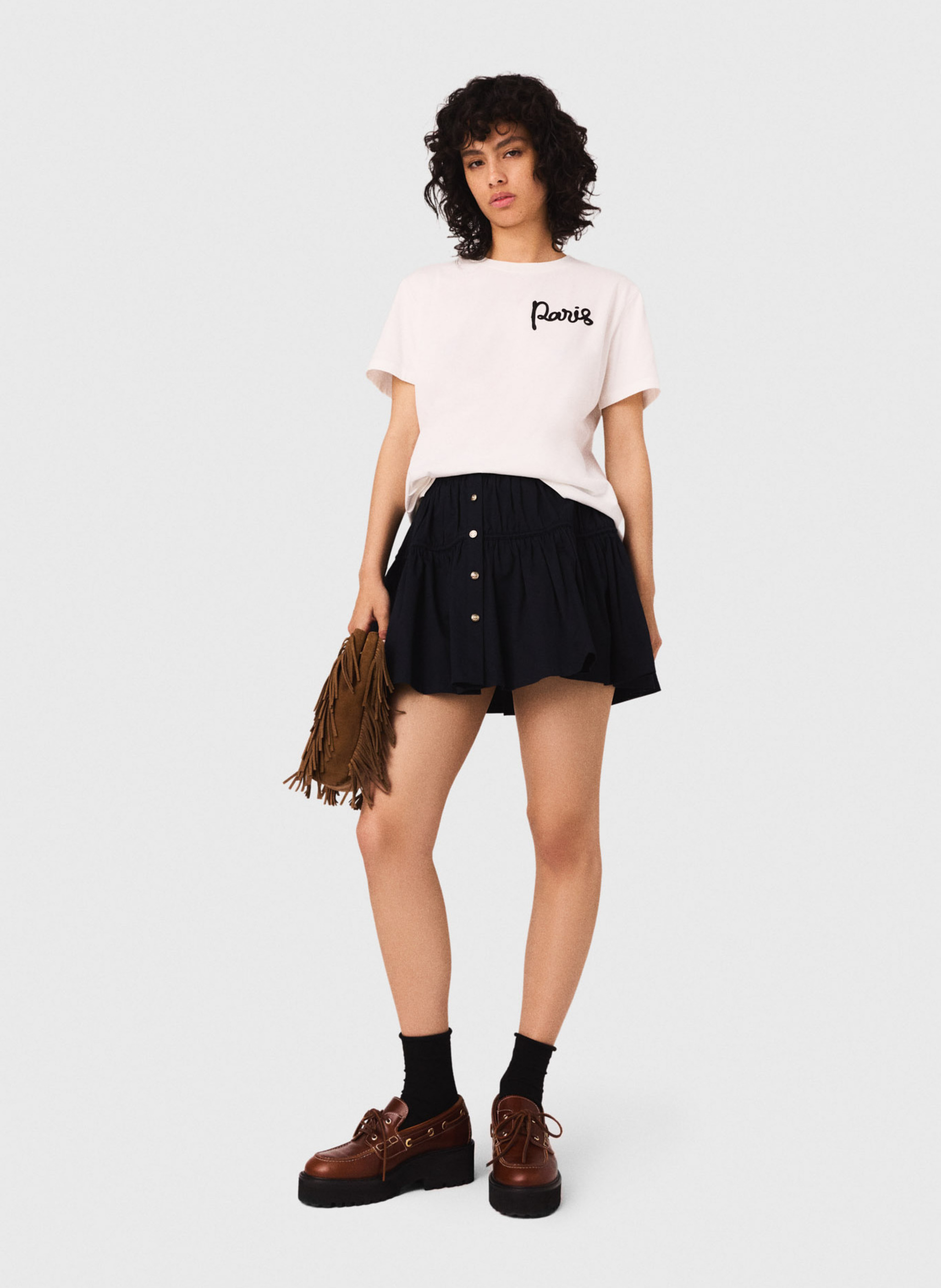 Effen T-shirt MAJE Wit